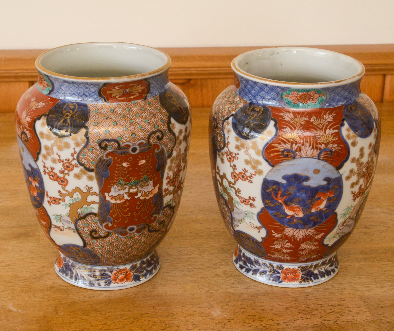 Pair of Japanese Imari Vases.: Height 8.5 inches, very good condition.