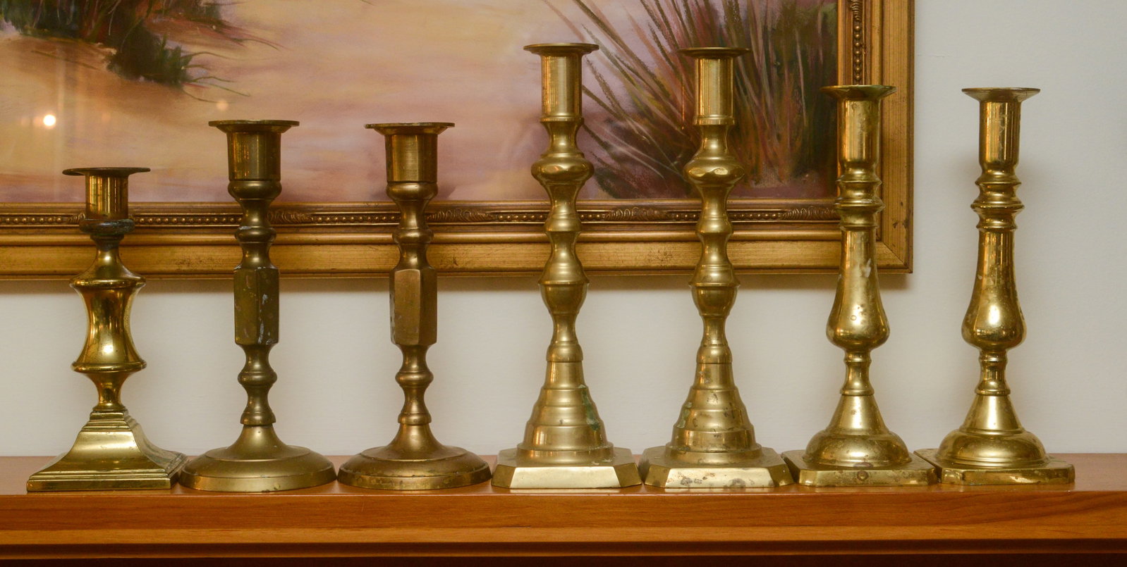 Seven Brass Candlesticks. - 5