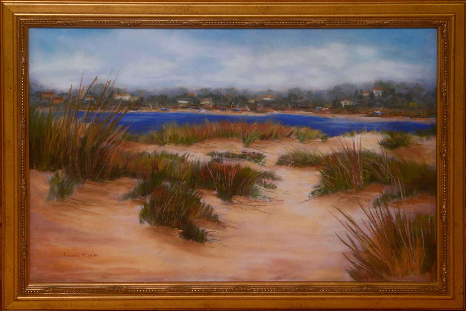 Luann Hume. Dunegrass.: Pastel on paper, 18.25 x 28 inches, signed lower left. Framed, 22 x 32 inches.