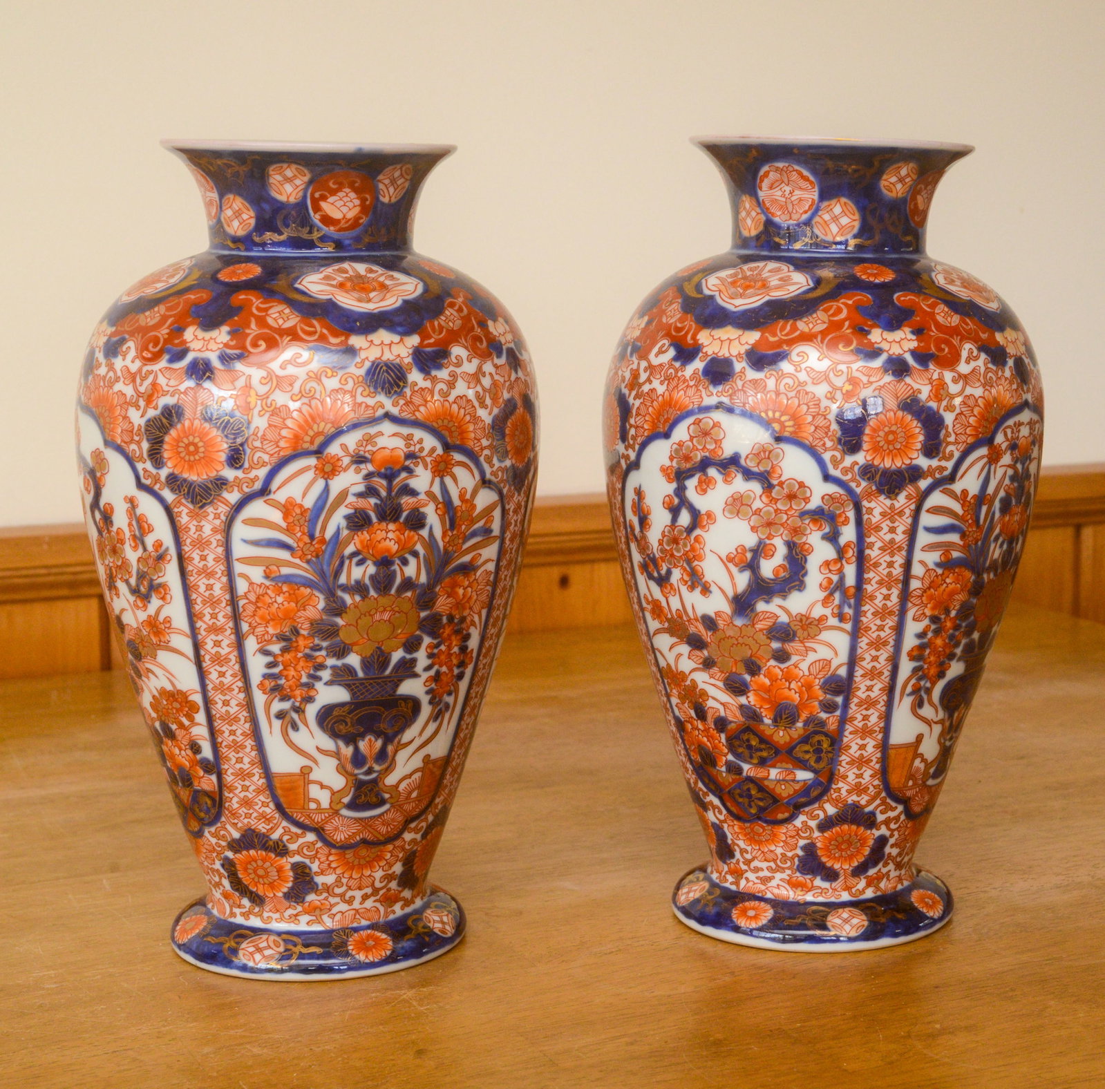 Pair of Japanese Satsuma Vases.: Height 12 inches, good condition.