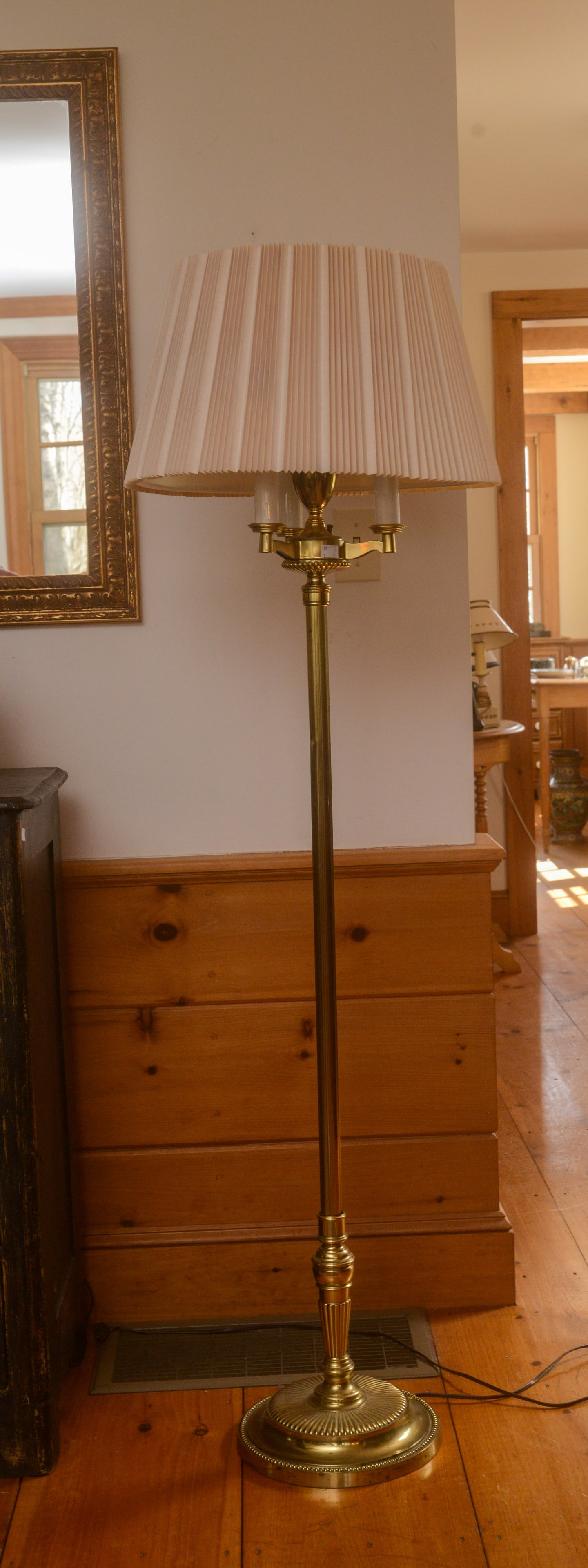 Brass Floor Lamp.: Height 60 inches, good condition.