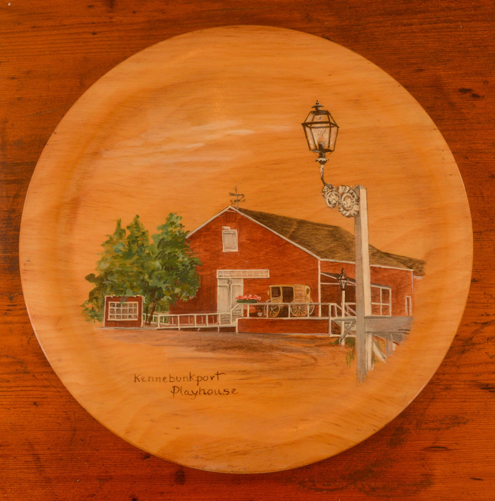 Kennebunkport Playhouse Plate.: Diameter 12 inches. Barney's Studio, Portland, Maine.