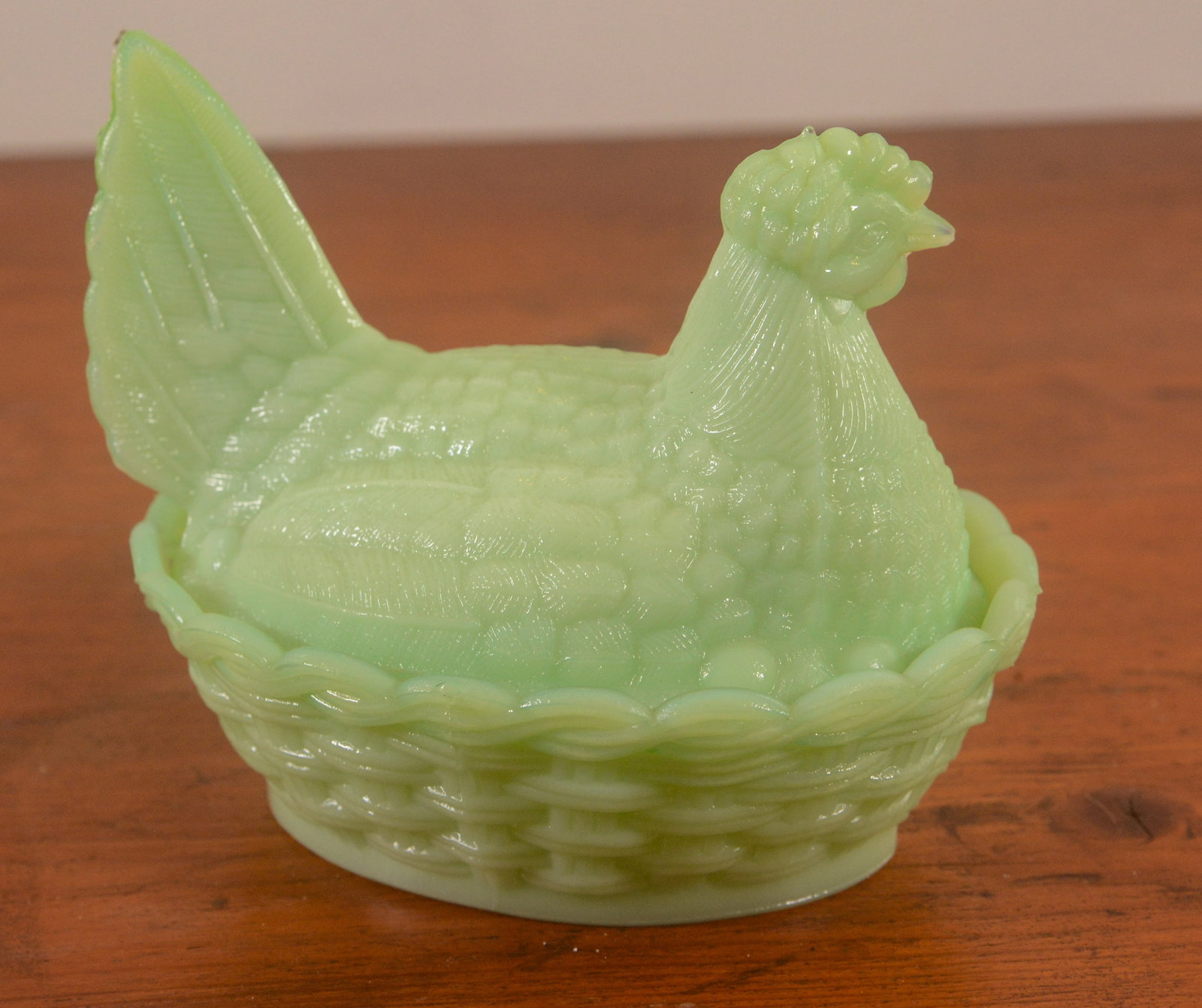 Jadeite Hen on Nest. (1 of 3)