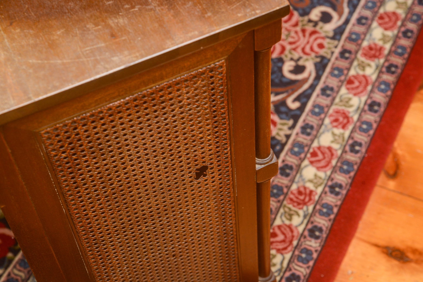 Small Stand With Cane Sides. - 4