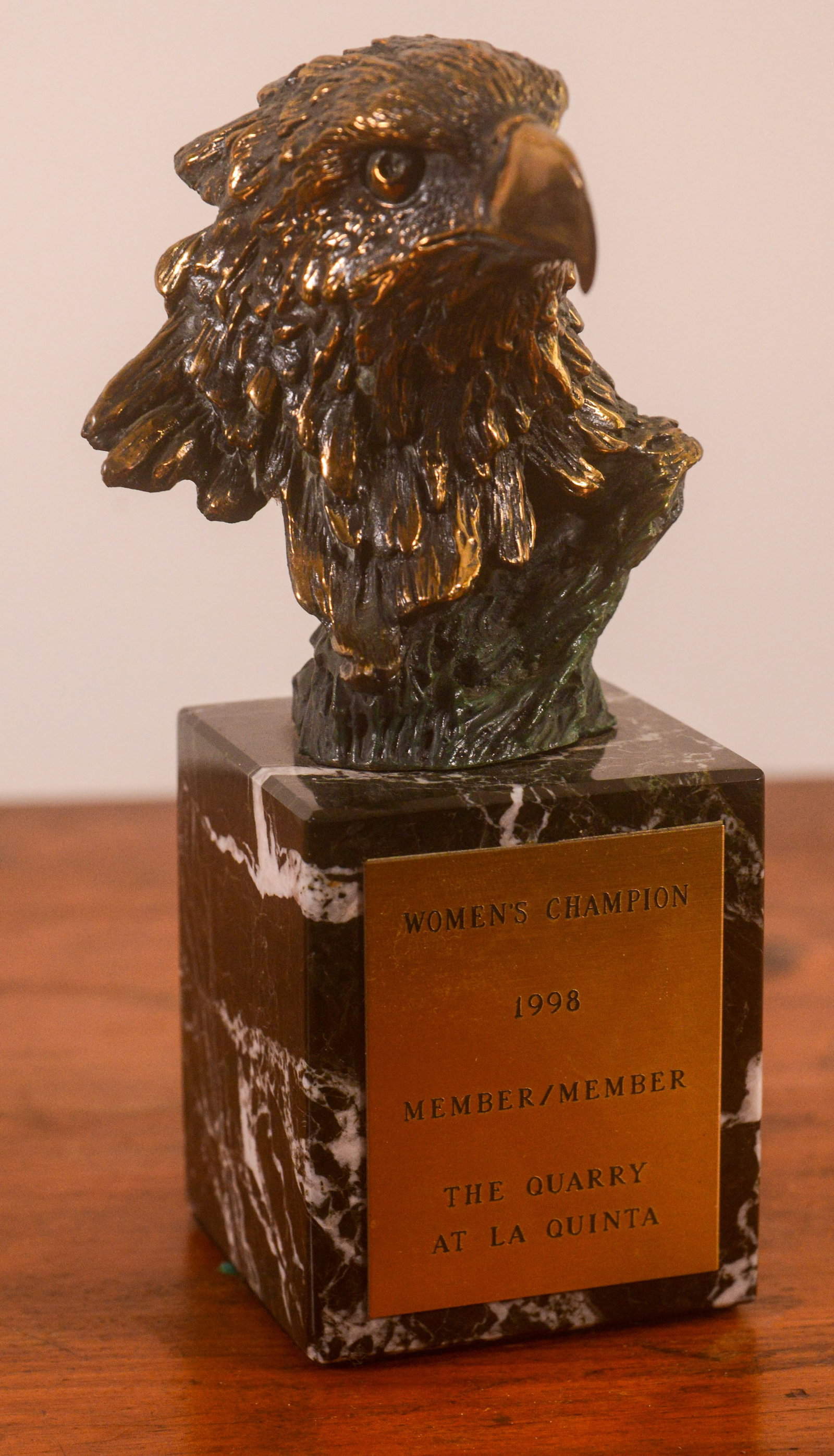 Jane Weintraub 1998 The Quarry at La Quinta Women's Champion Trophy.: Height 7 inches.