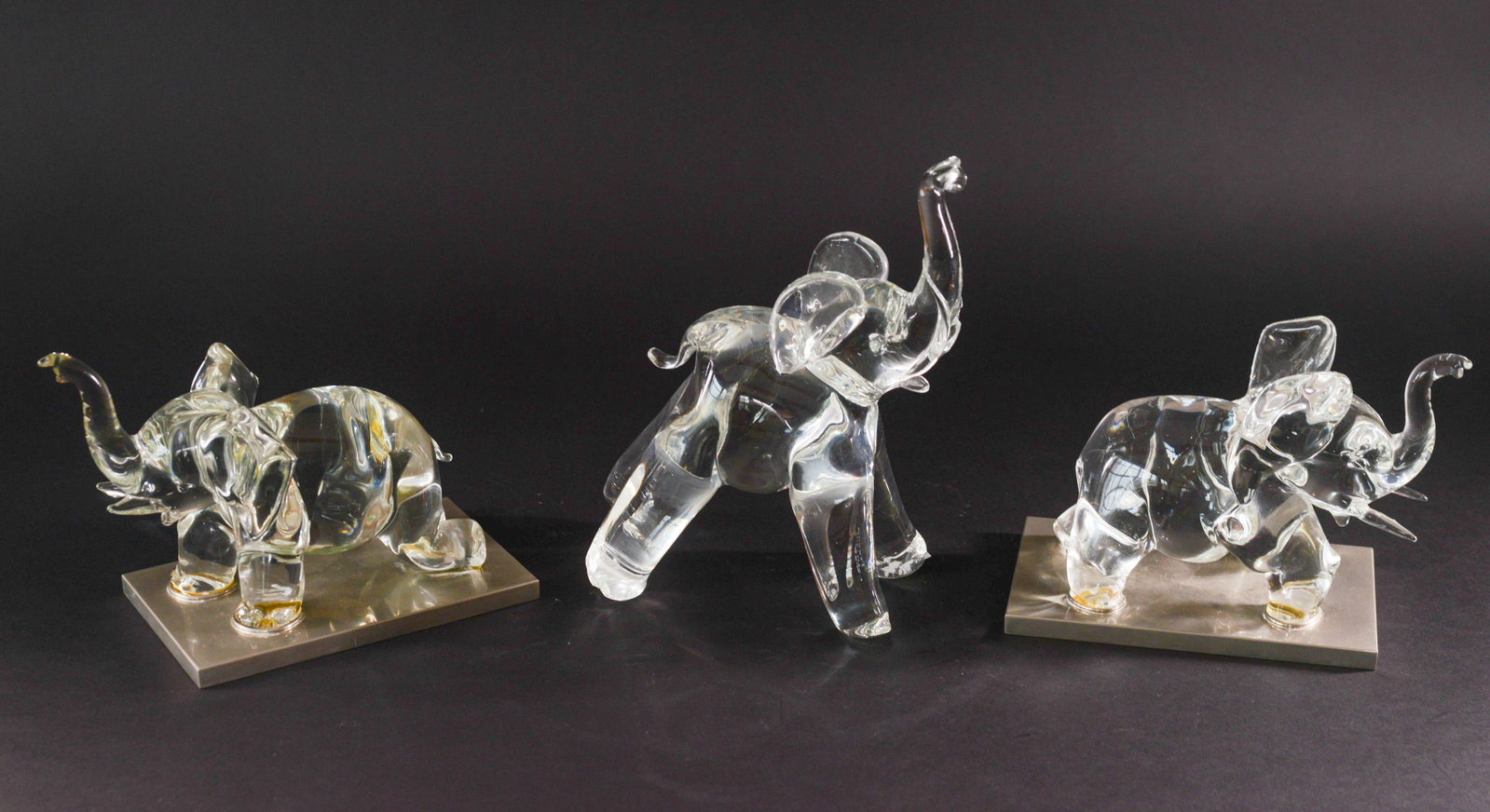 Three Crystal Elephants. - 5