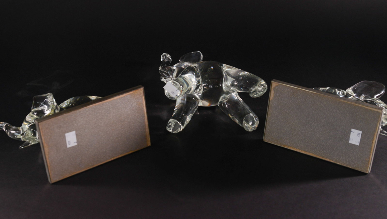 Three Crystal Elephants. - 6