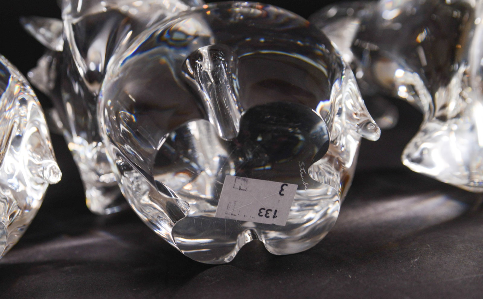 Three Steuben Glass Elephants. - 2