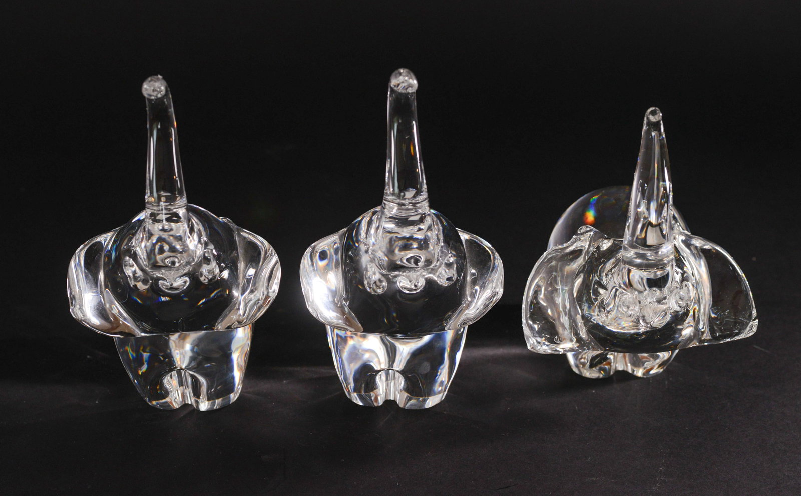 Three Steuben Glass Elephants. - 5