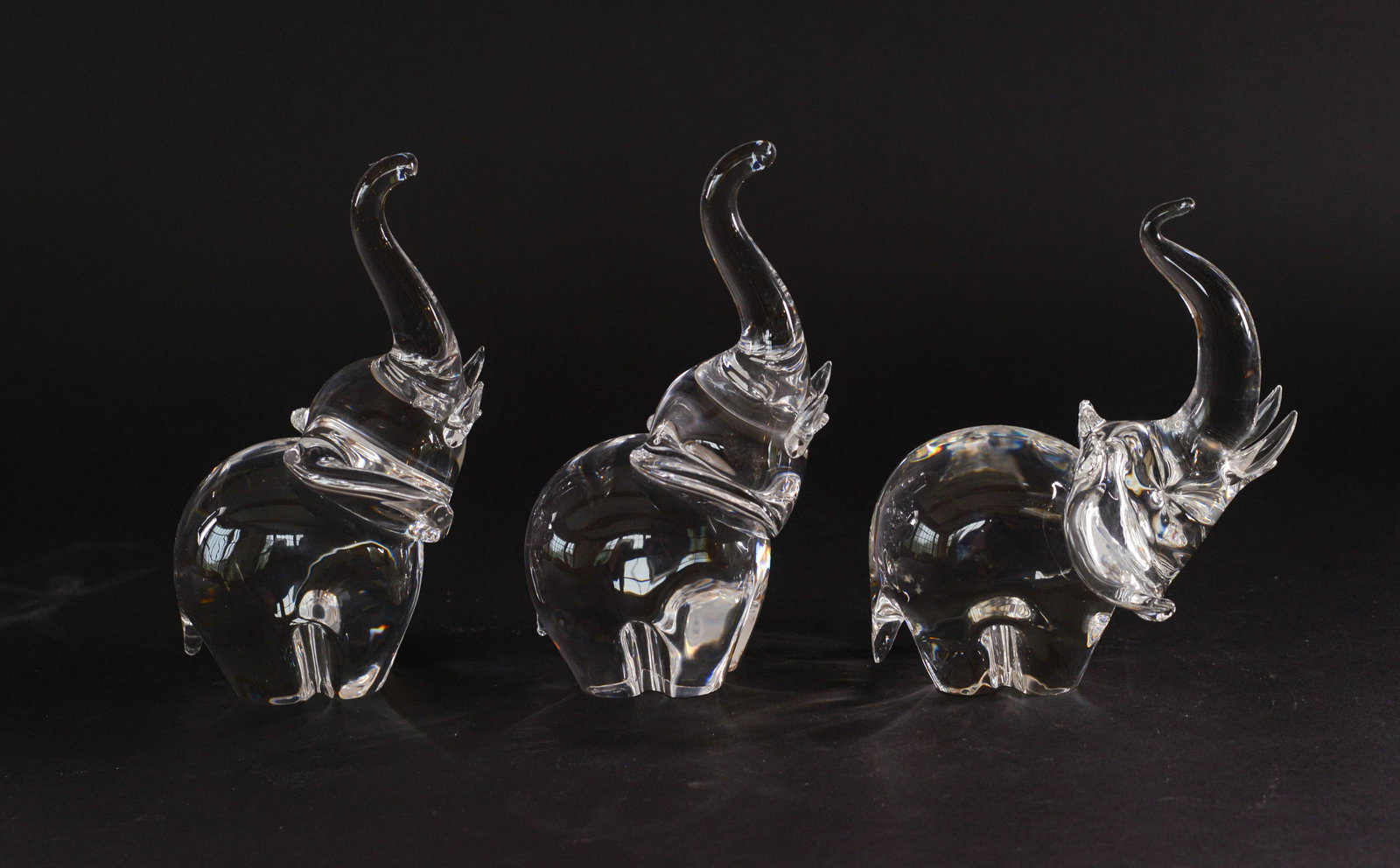 Three Steuben Glass Elephants. - 6