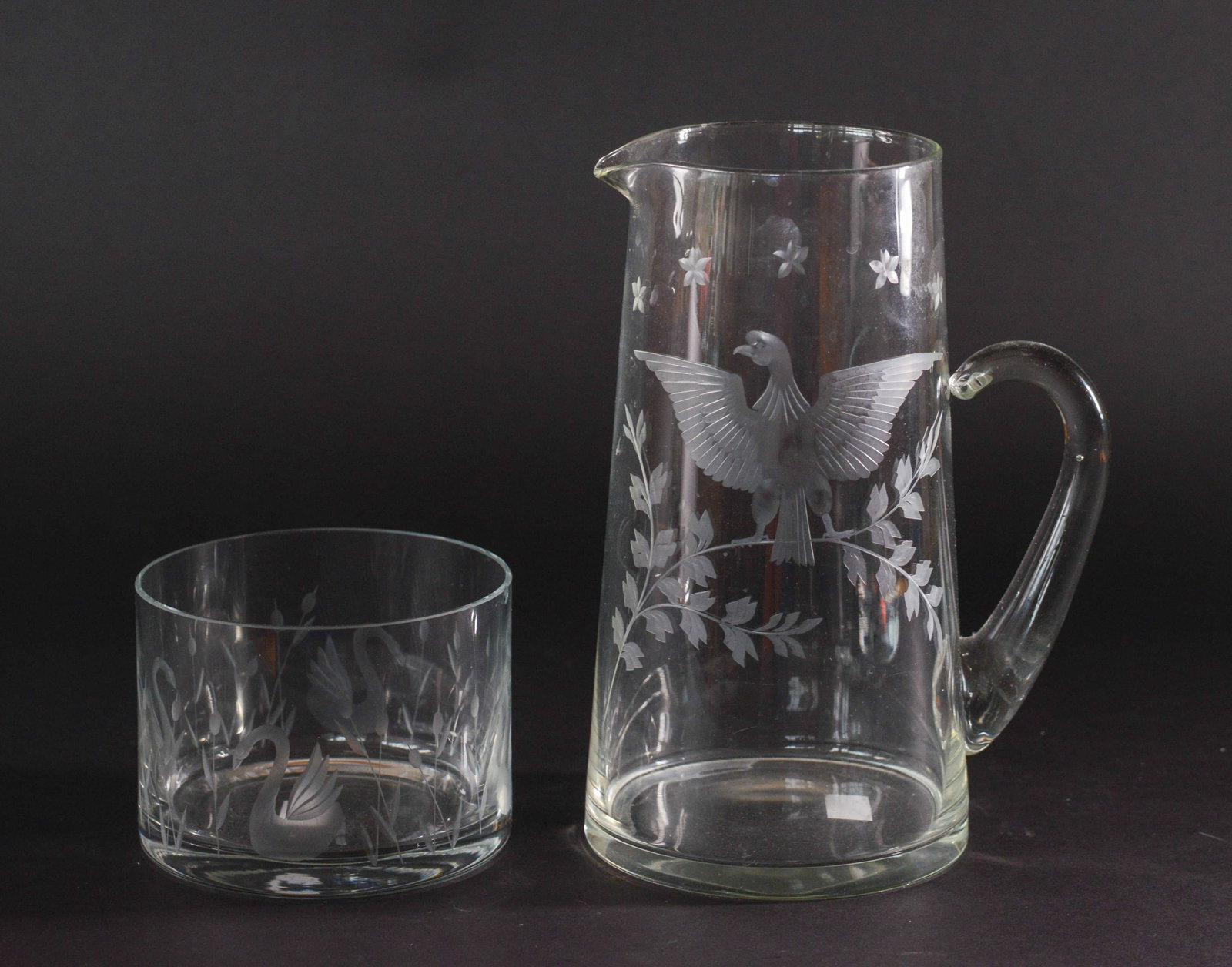 Two Etched Glass Pieces. - 3