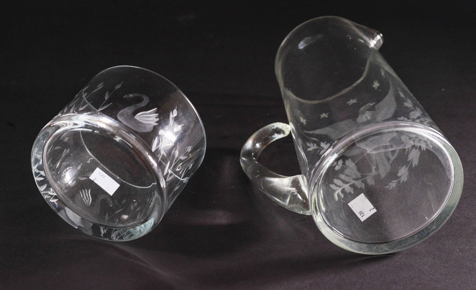 Two Etched Glass Pieces. - 4