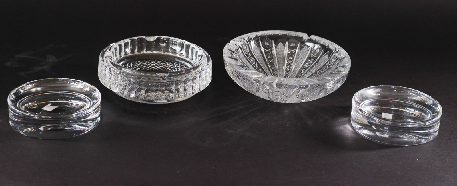 Four Crystal Ashtrays. (1 of 4)