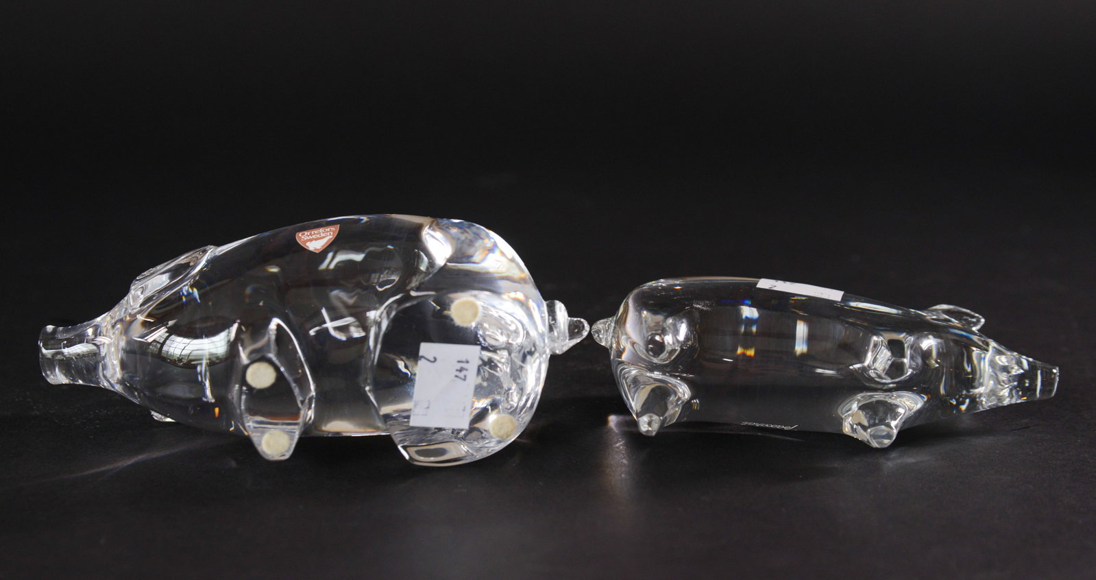 Two Crystal Pigs. - 2