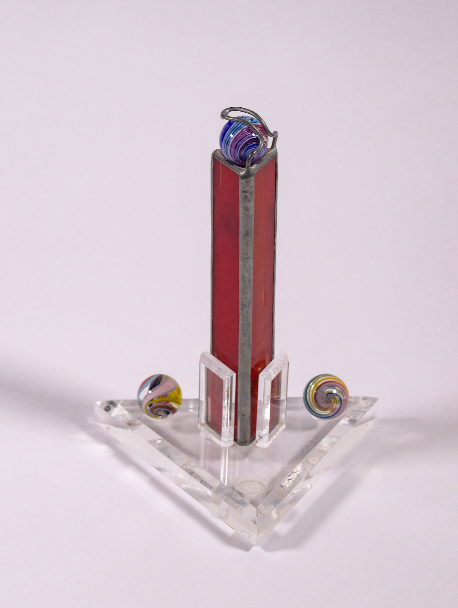 Modernist Sculpture With Marbles.: Height 8 inches.