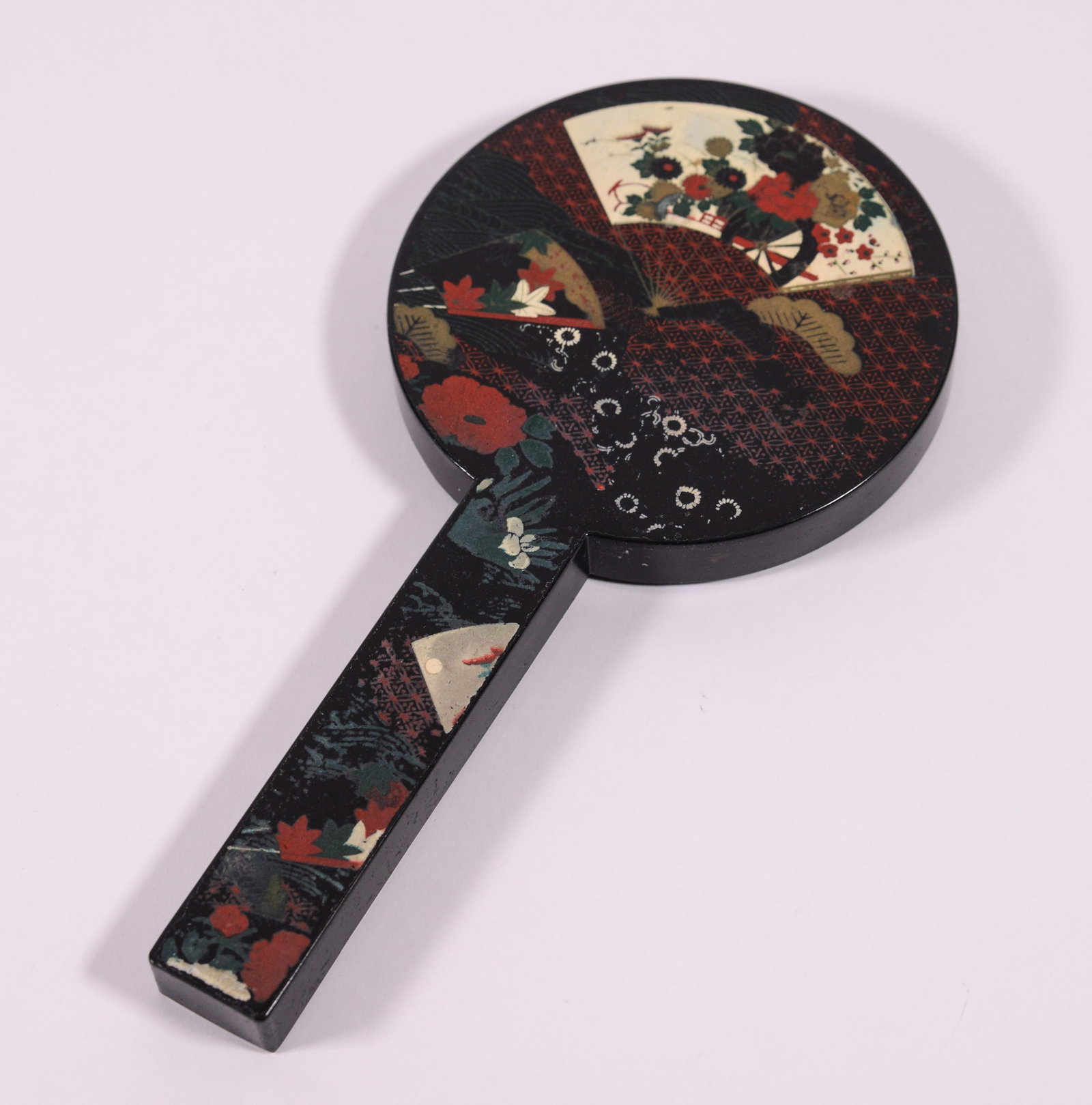 Chinese Black Lacquer Mirror.: Length 10 inches.