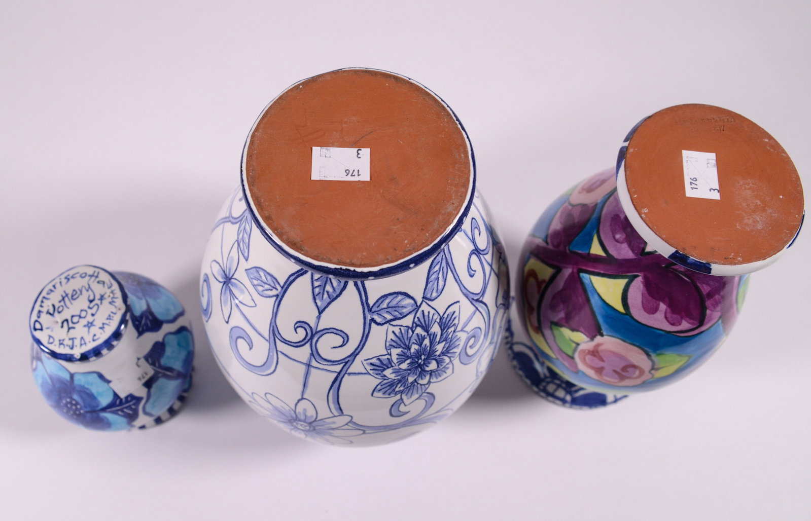 Three Damariscotta Pottery Vases. - 3