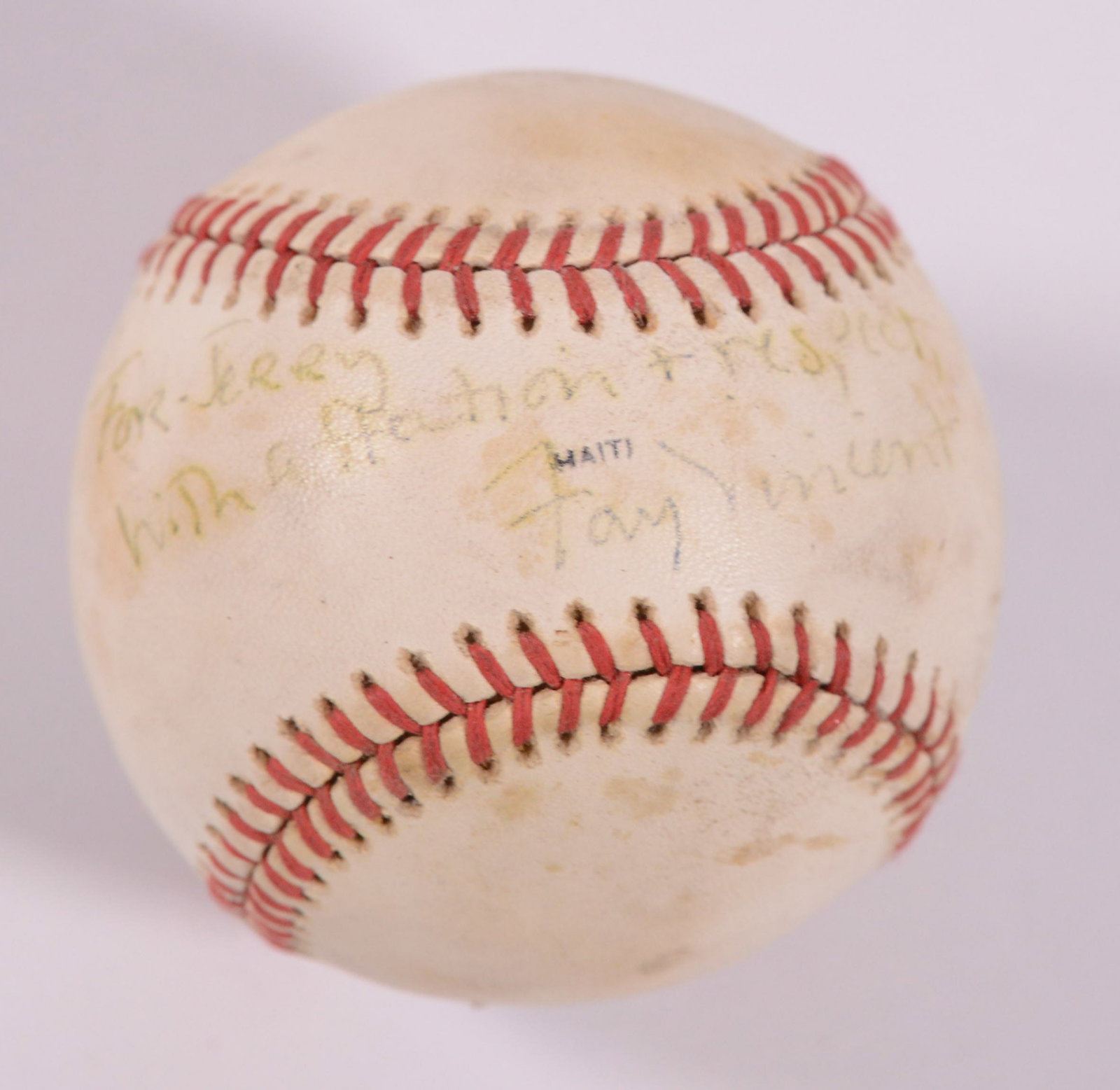 Jerry Weintraub's Fay Vincent Autographed Baseball.: Good condition, slightly faded.