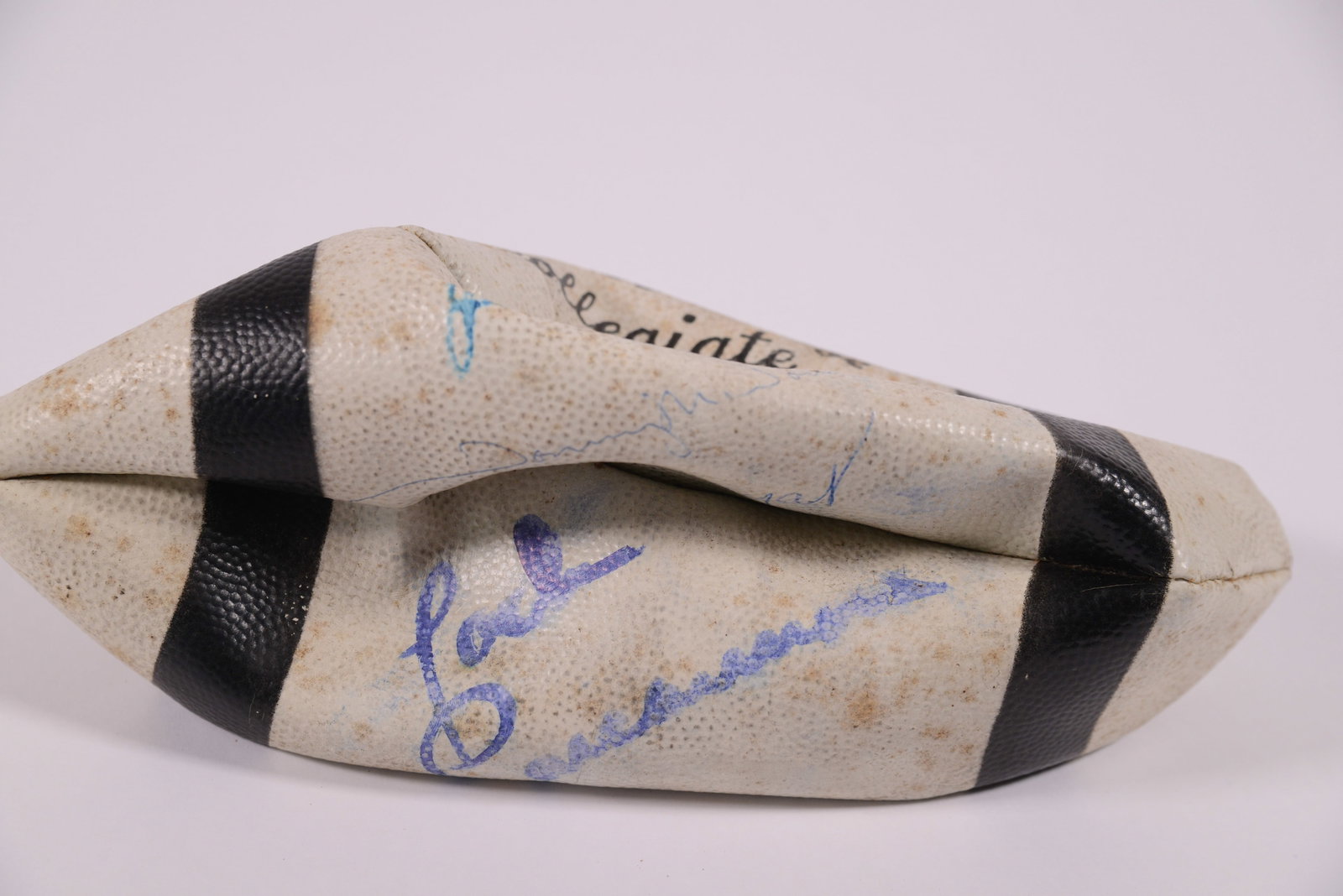 Jerry Weintraub's Eddie Khayat, Jim Ringo, Don McDonald Signed Football: Good condition, slightly faded.