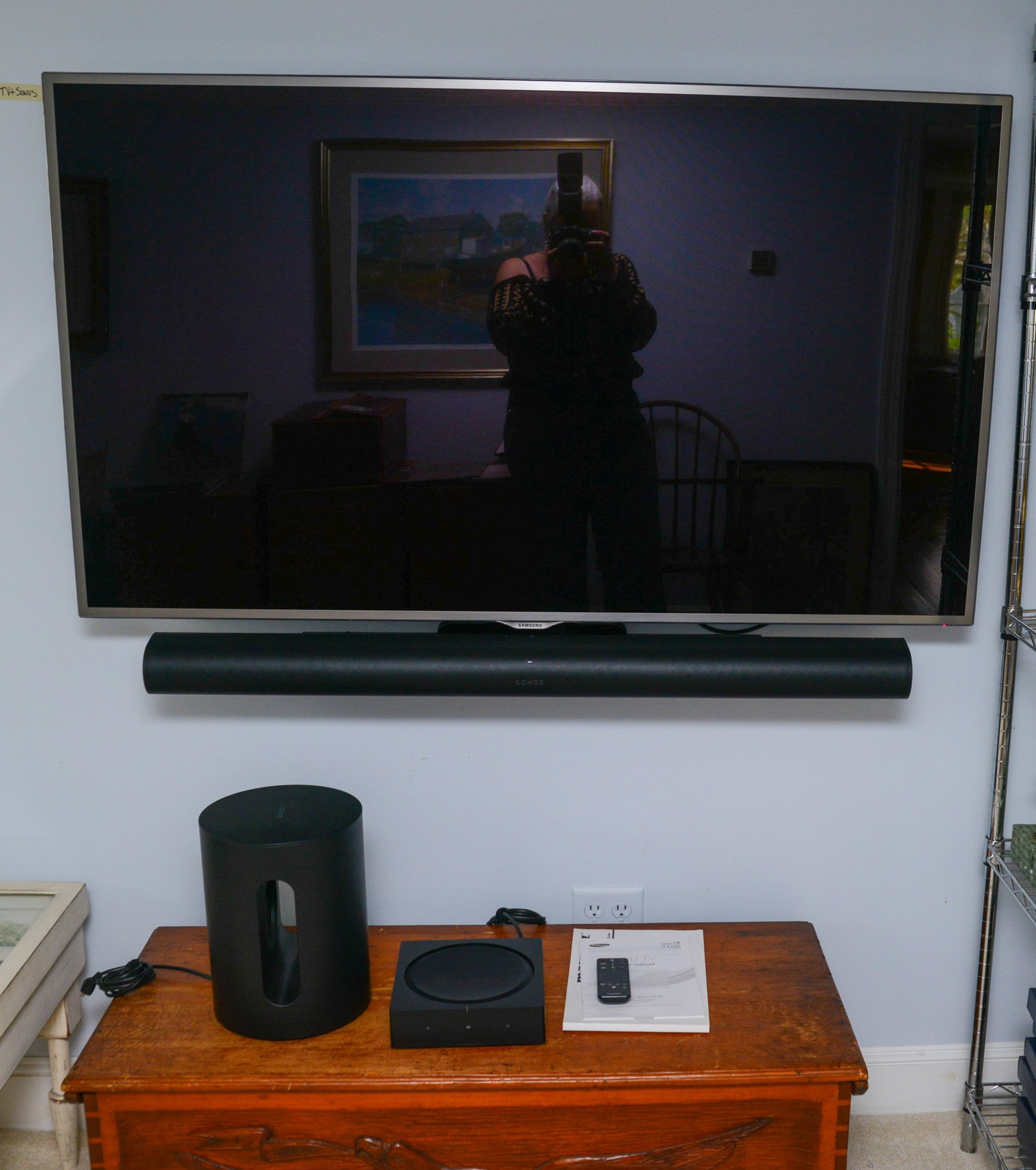 Samsung 60 Inch TV With Sonos Soundbar and Sub.: Not tested, very good condition. NO SHIPPING AVAILABLE. This item must be picked up Friday, June 19th in Kennebunkport, Maine.