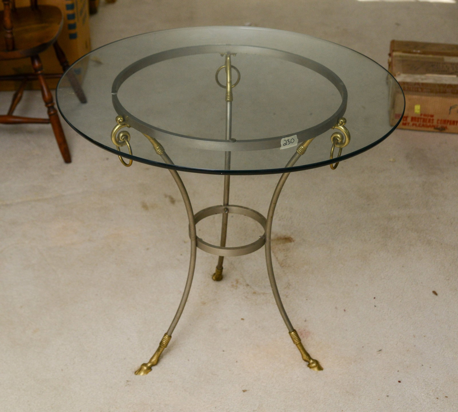 Round Glass Topped Table. (1 of 2)