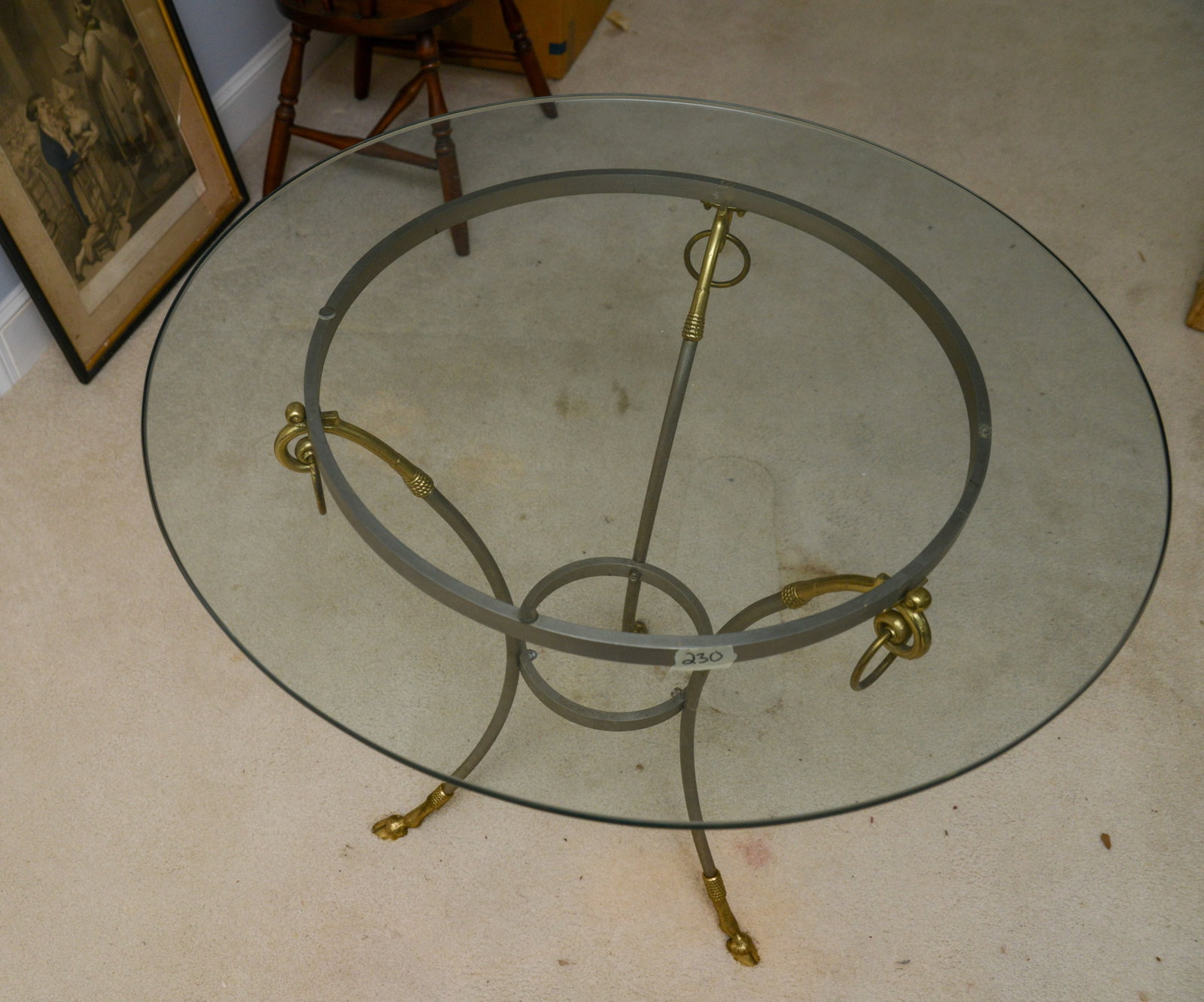 Round Glass Topped Table. - 2