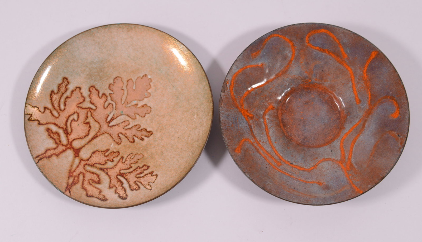 Two Enamel Dishes.: Diameter 6 inches.