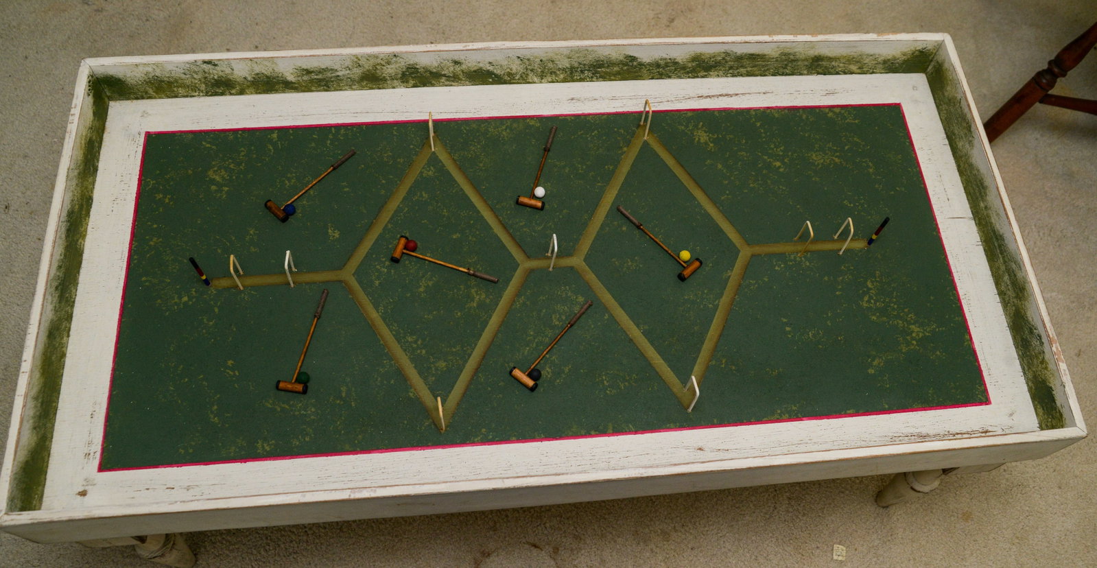 Coffee Table With Mini Croquet. - 4