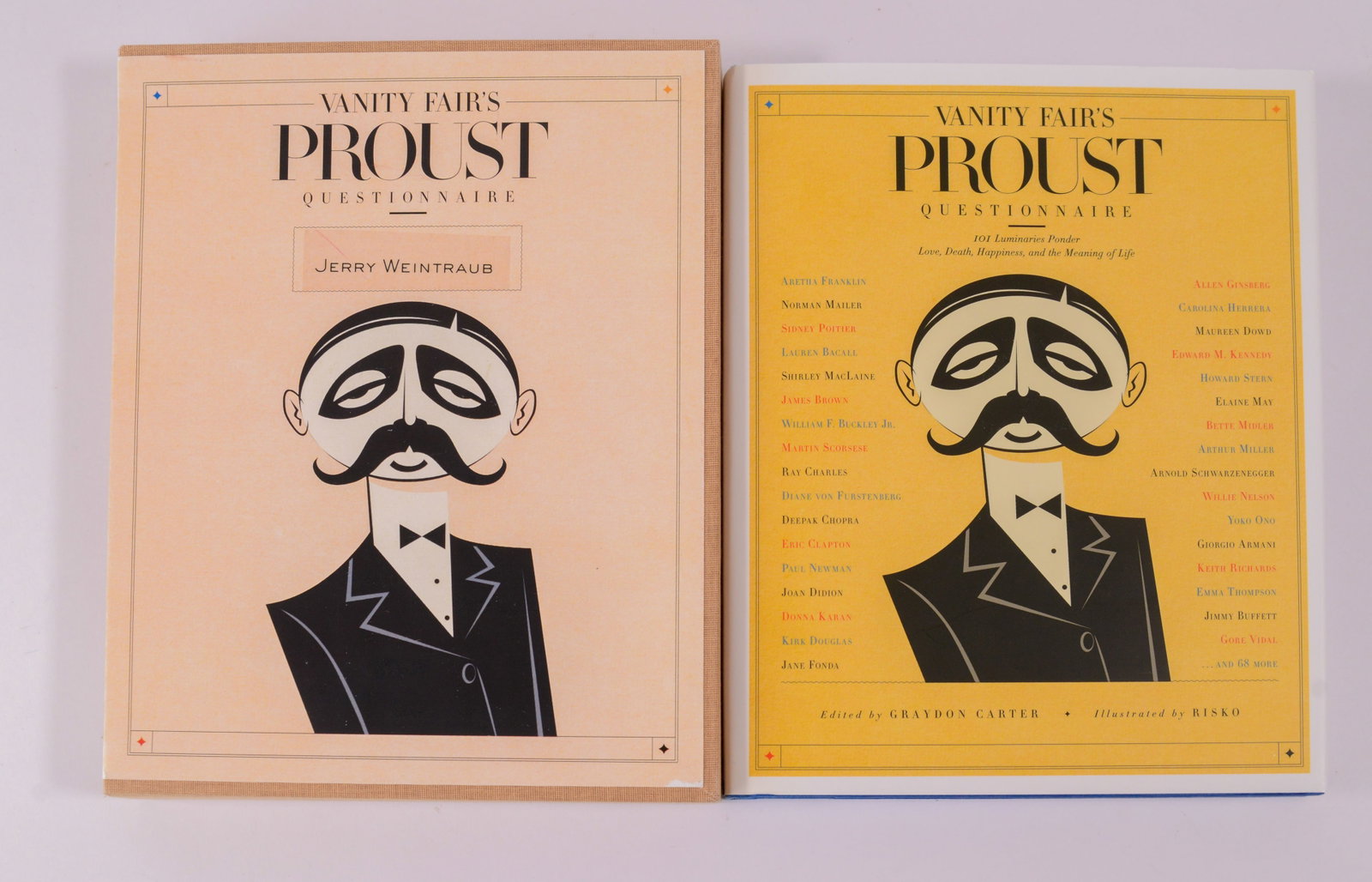 Jerry Weintraub's Vanity Fair Proust Questionnaire.: With signed card from editor Graydon Carter.