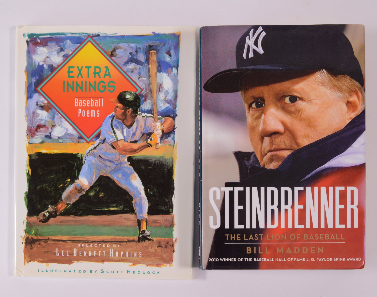 Two Signed Books on Baseball.: Bill Madden, Steinbrenner: The Last Lion of Baseball, and Lee Bennett Hopkins, extra innings. Both inscribed to Jerry Weintraub.