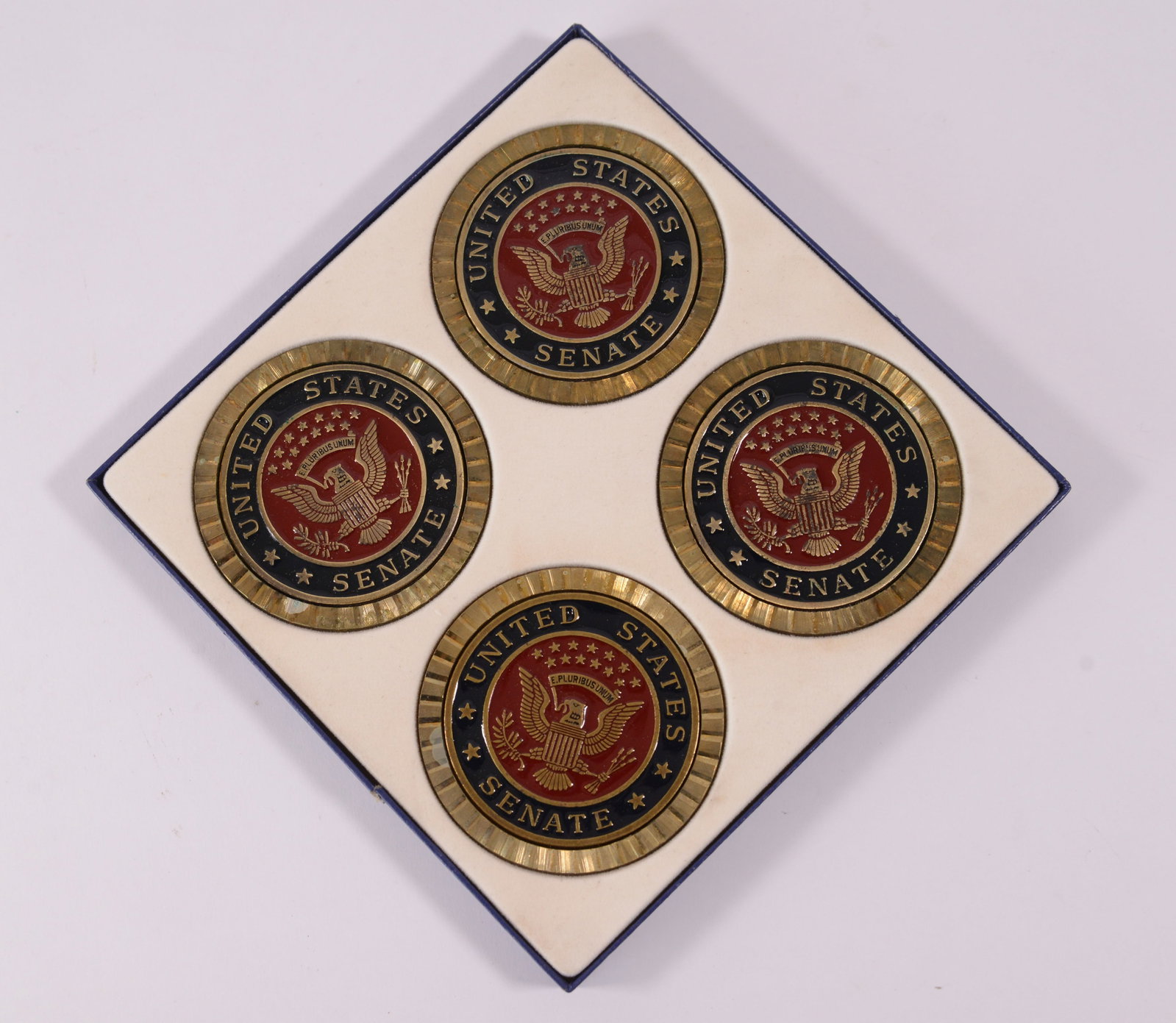 Set of Four United States Senate Coasters.: Diameter 3.25 inches.