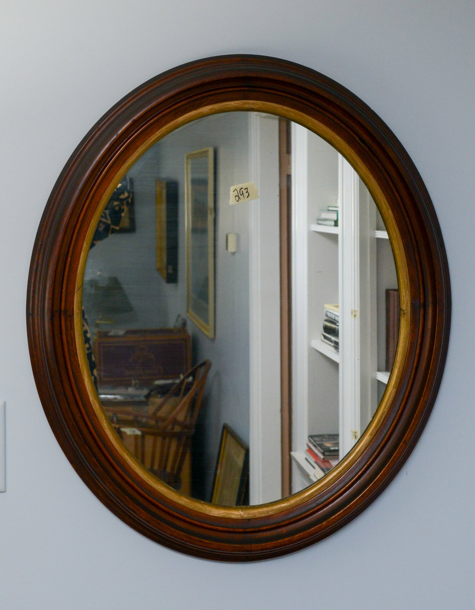 Oval Walnut Ogee Mirror. - 2