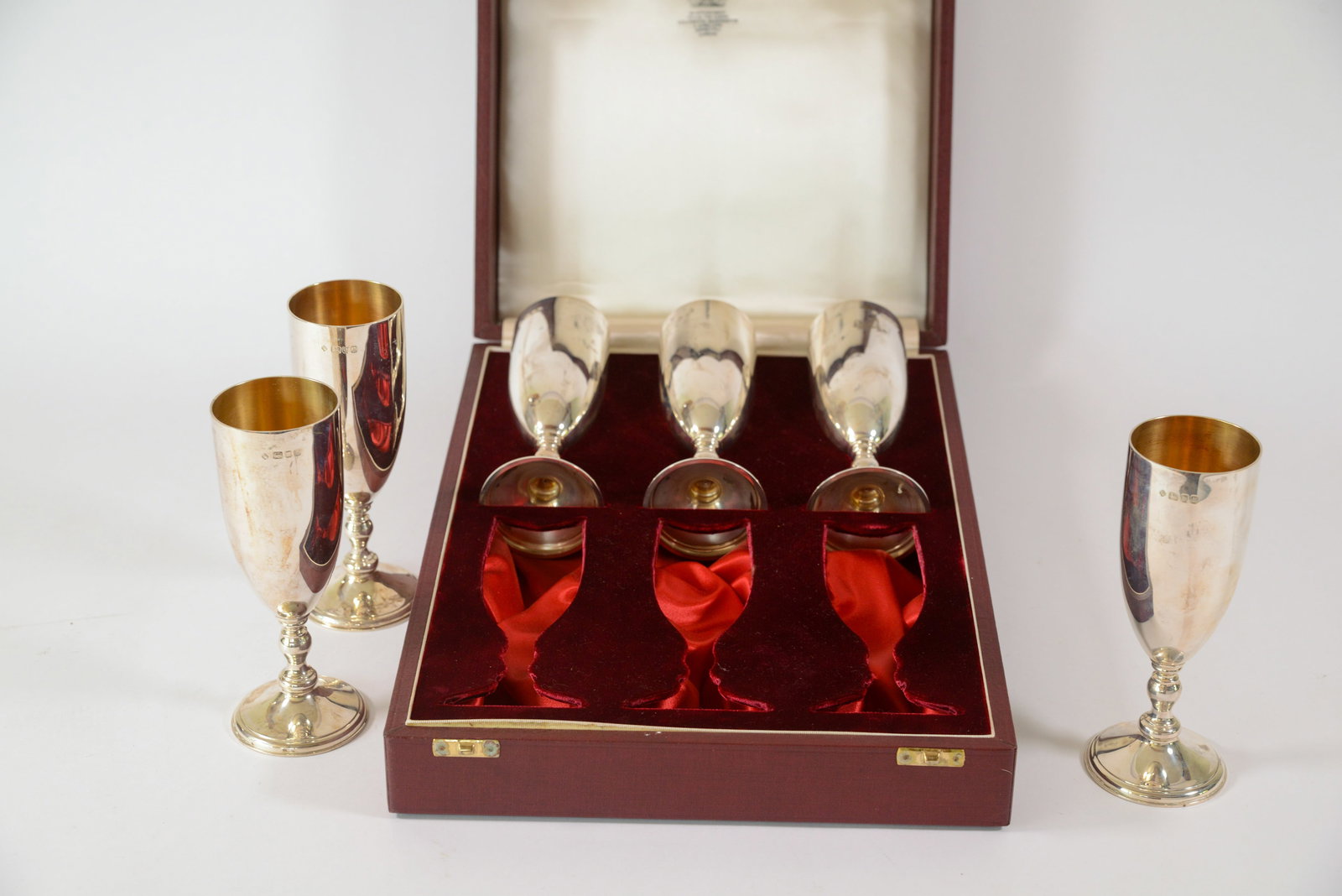 Six Asprey Sterling Goblets. (1 of 4)