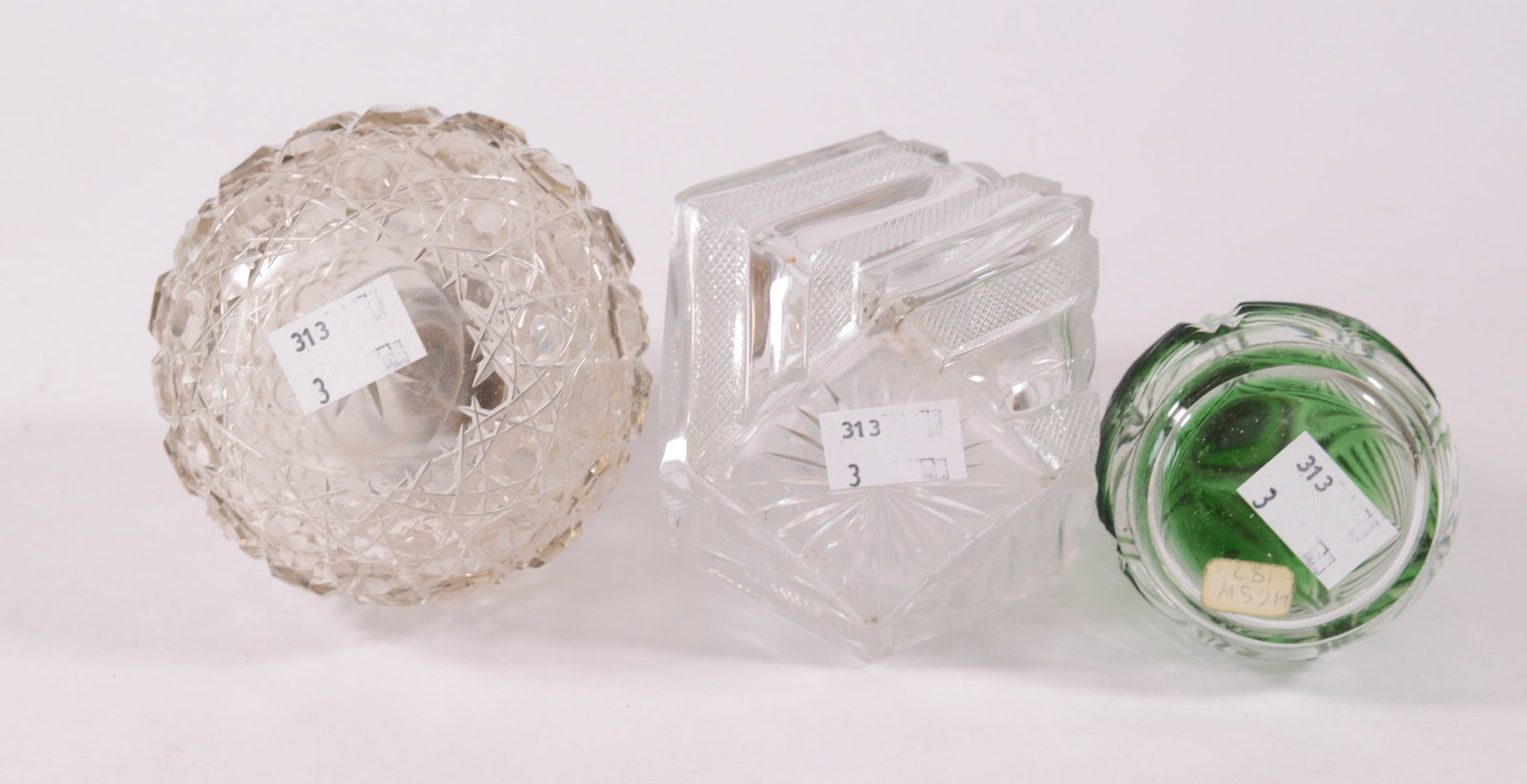 Three Perfume Bottles With Sterling Caps. - 8