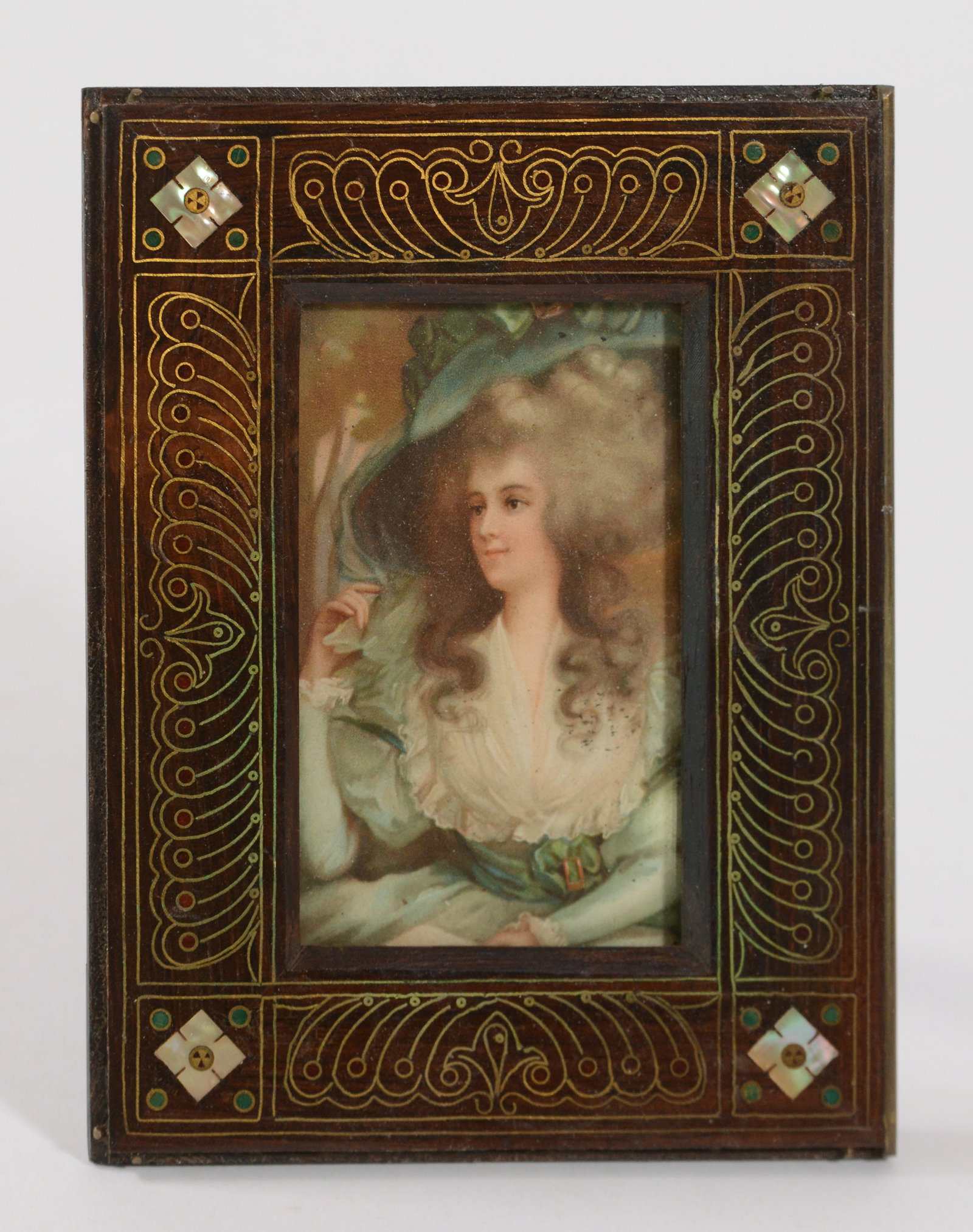 Miniature Portrait of a Woman.: With inlaid frame, 6 x 4.5 inches.