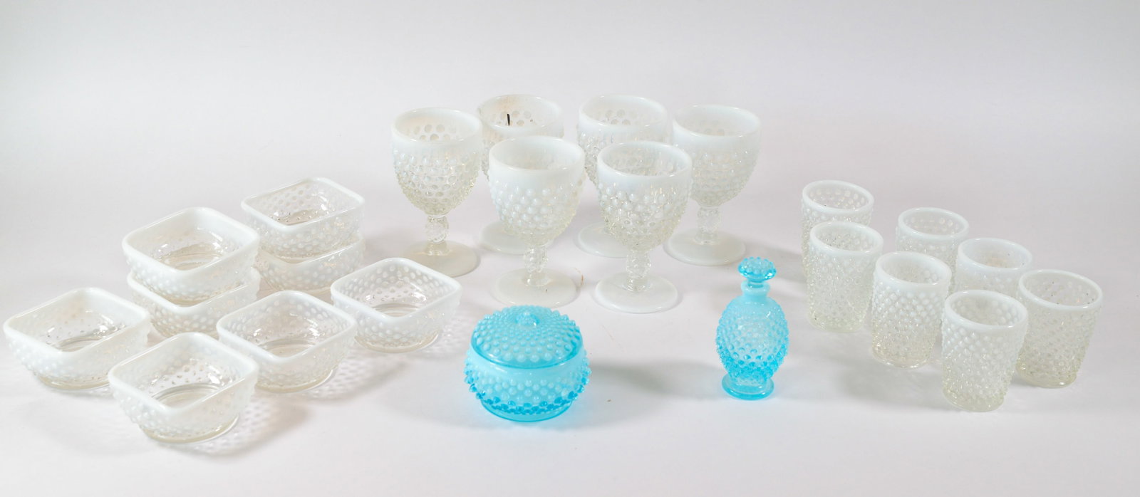 Collection of Hobnail Glass.: 23 pieces, good condition.