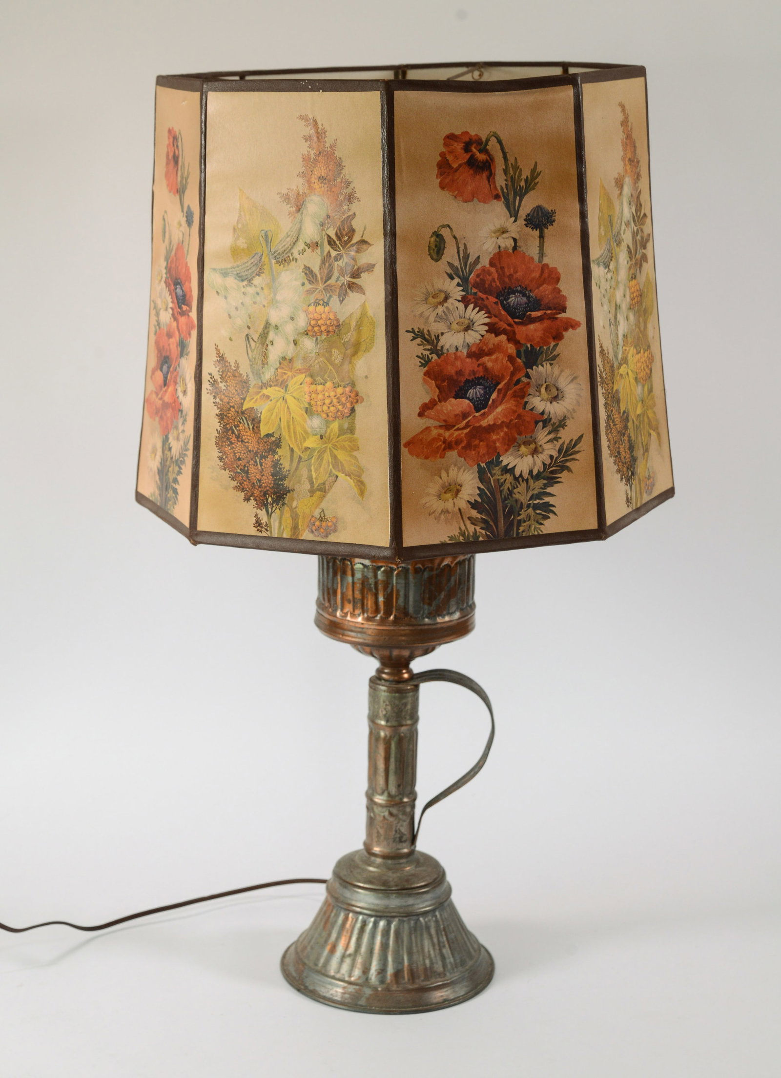 Tin Table Lamp.: Height 27.5 inches.