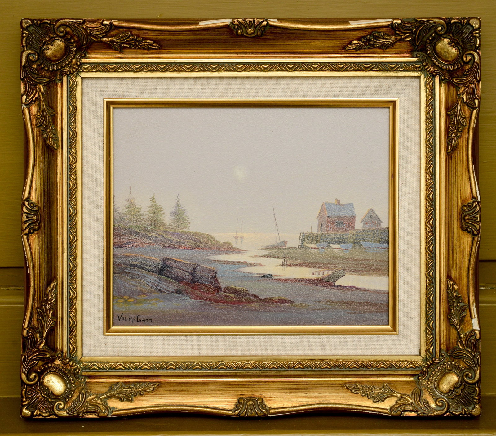 Val McGann. Misty Cove, Maine.: Oil on board, 8 x 10 inches. Framed, 13.5 x 15.5 inches.