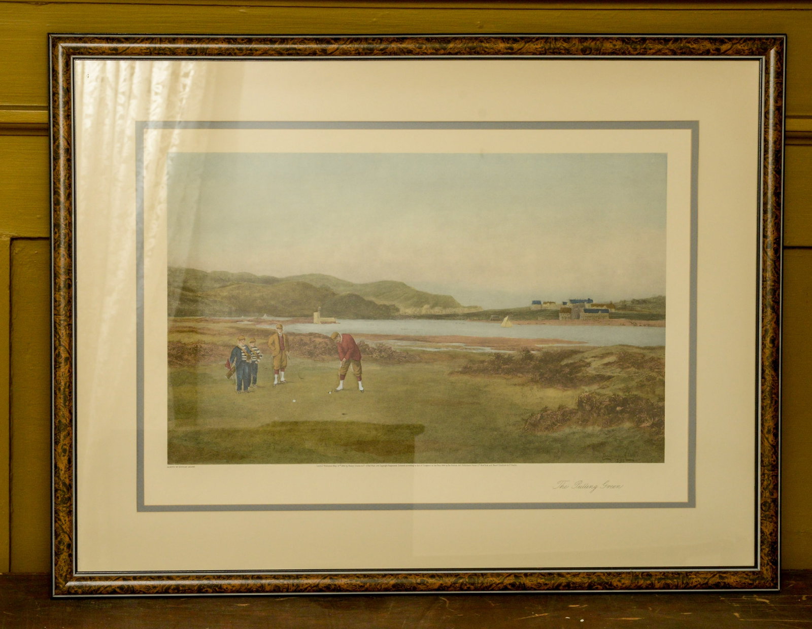 The Pulling Green, After Douglas Adams.: Lithograph on paper, framed, 26 x 34 inches.