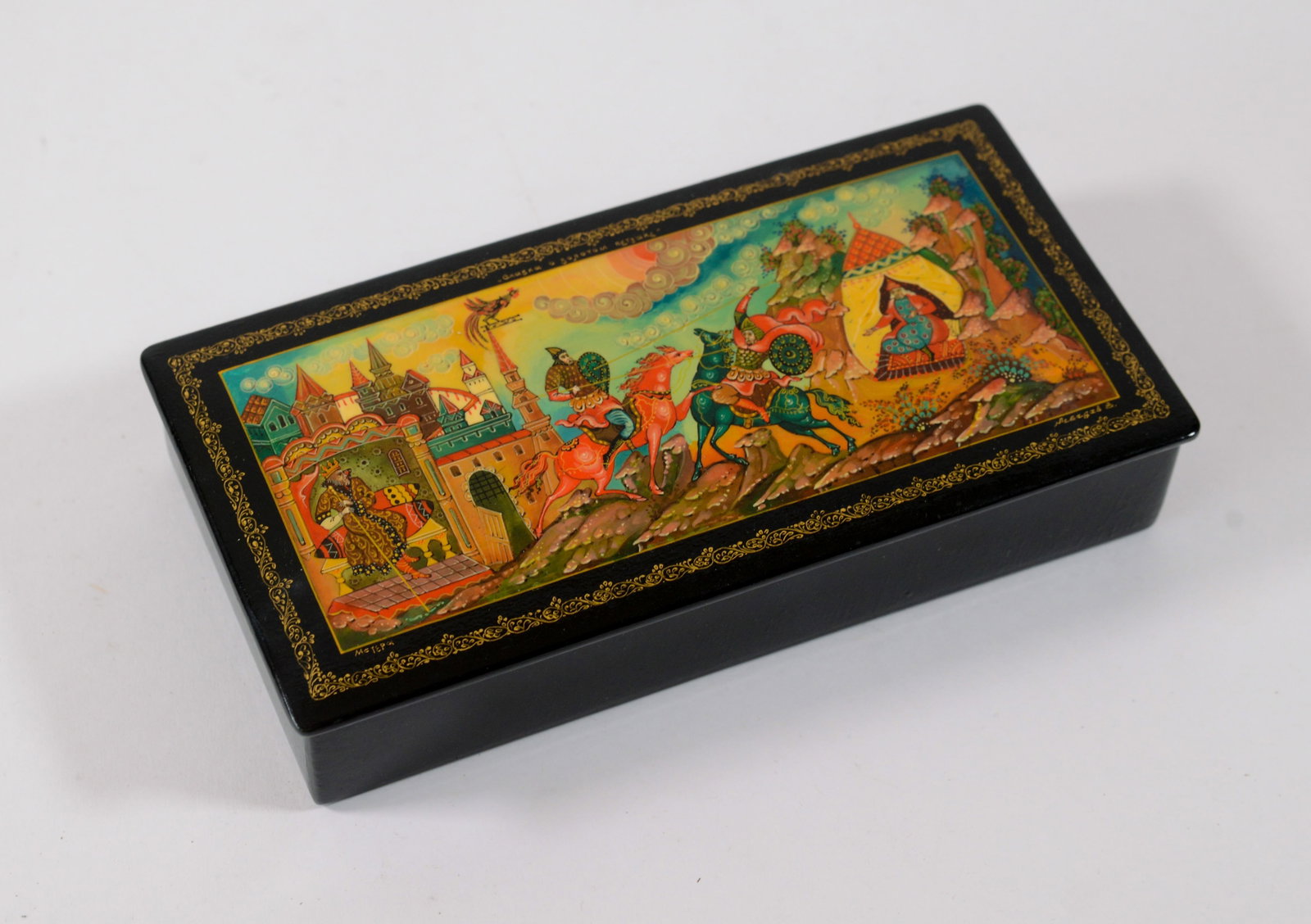 Russian Black Lacquer Box. (1 of 2)