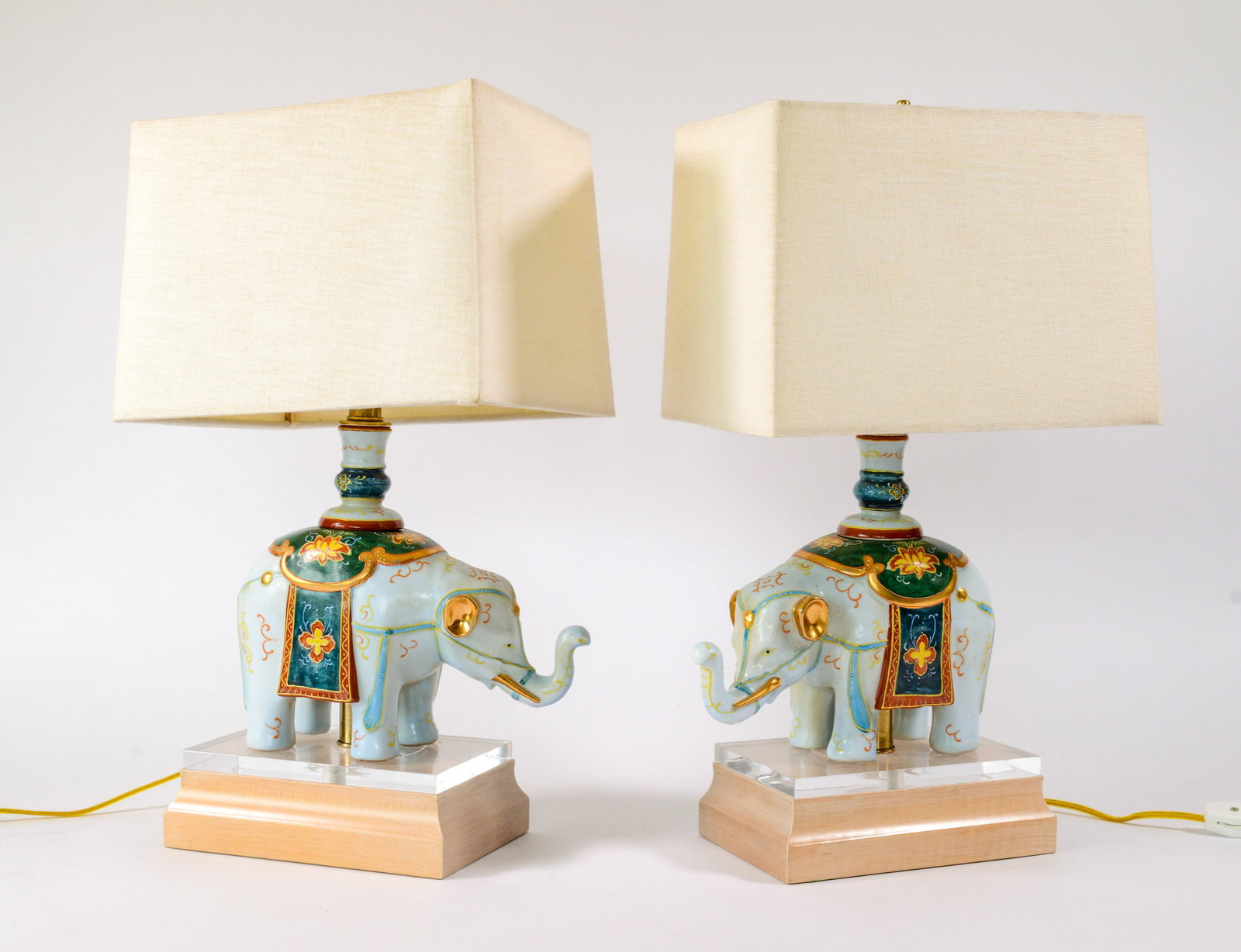 Pair of Elephant Lamps.: Height 17 inches.