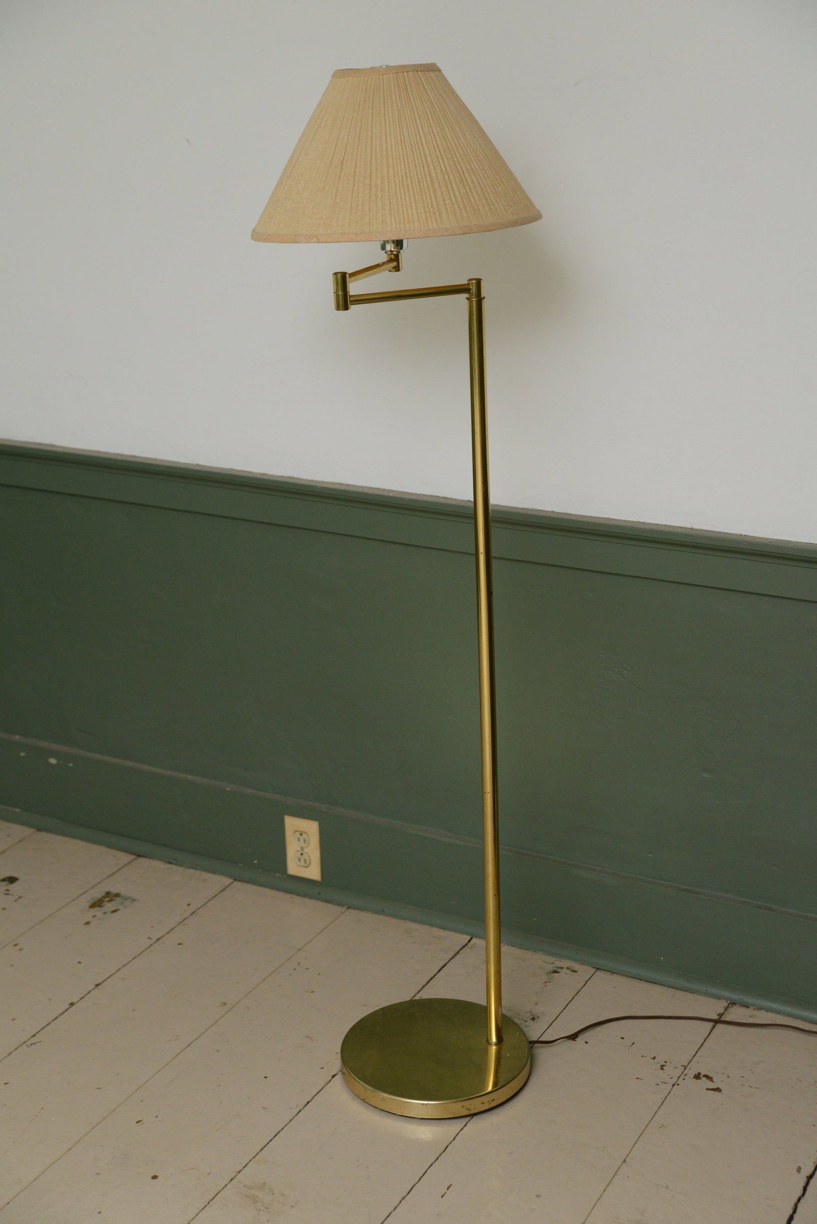 Brass Floor Lamp.: Height 55 inches.