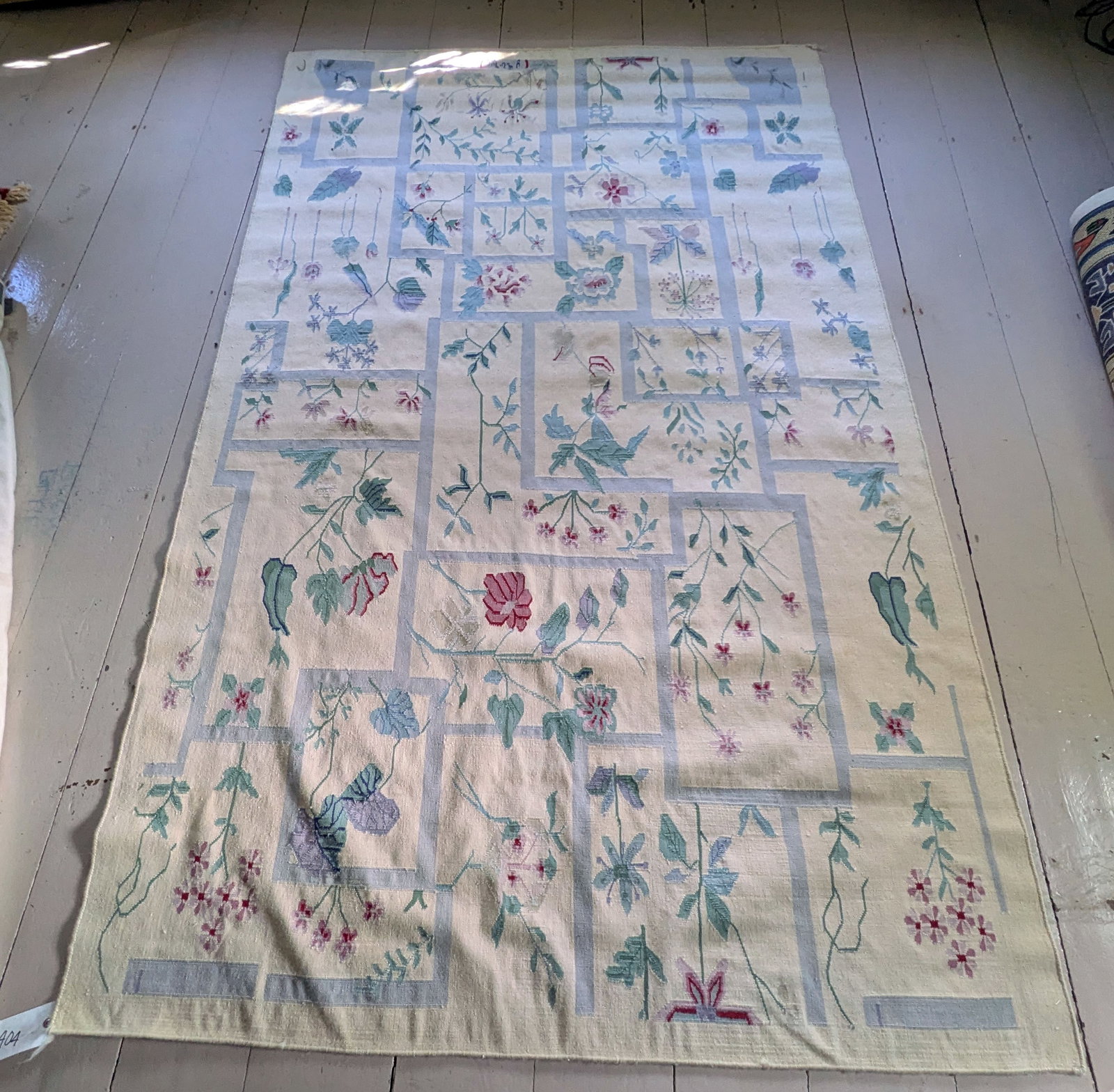 Needlepoint Carpet.: 9 feet 2 inches by 5 feet 9 inches.