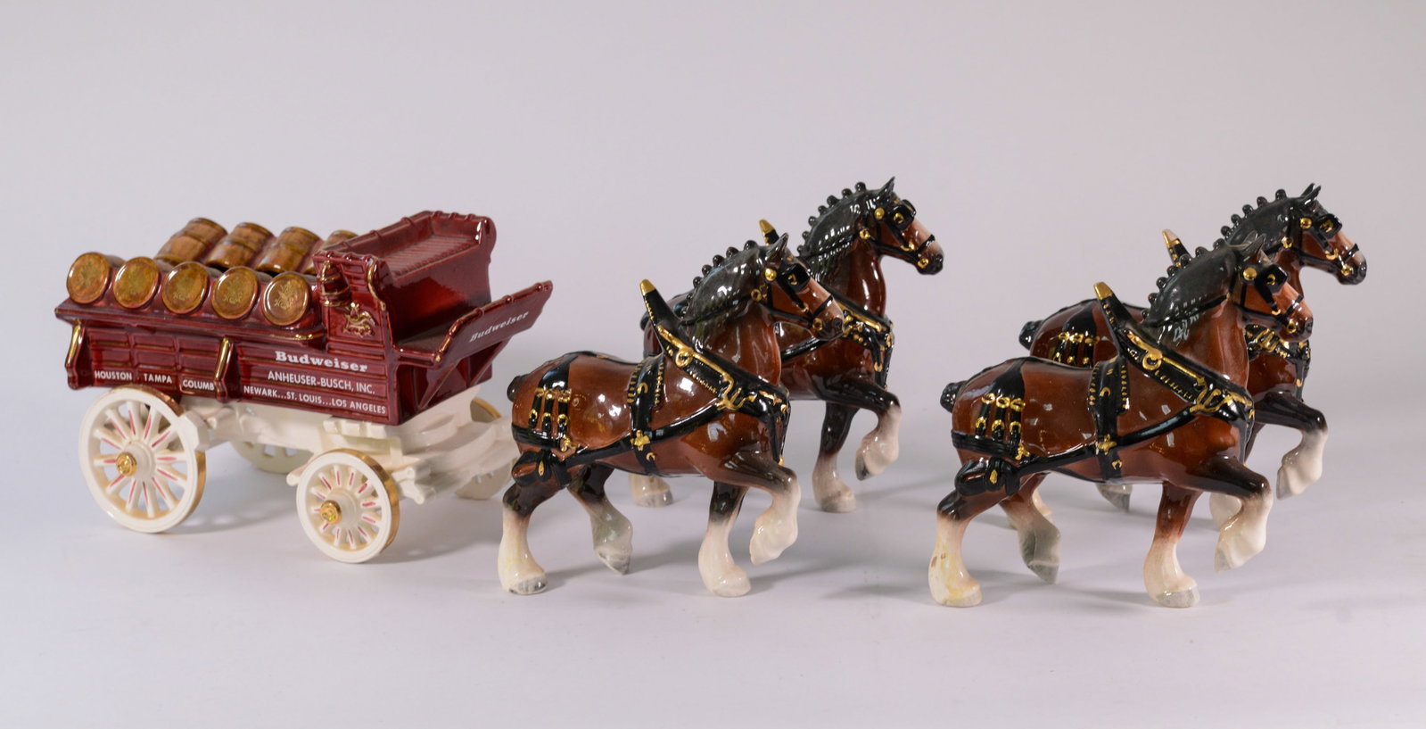Budweiser Ceramic Wagon With Four Horses. - 2