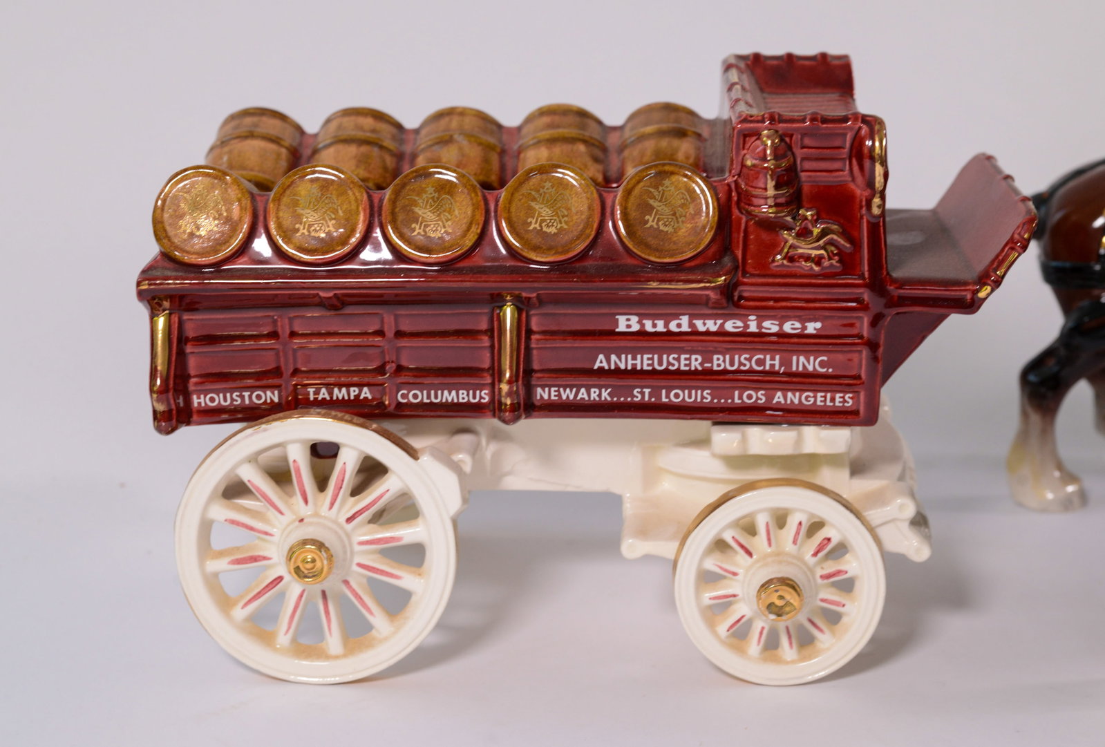 Budweiser Ceramic Wagon With Four Horses. - 3