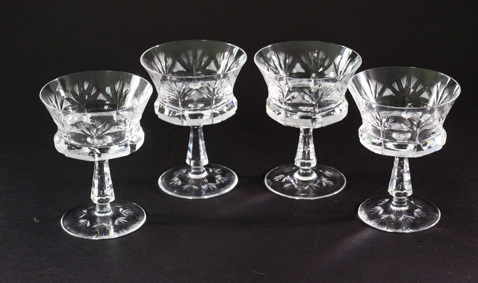 Four Cut Glass Goblets. (1 of 3)