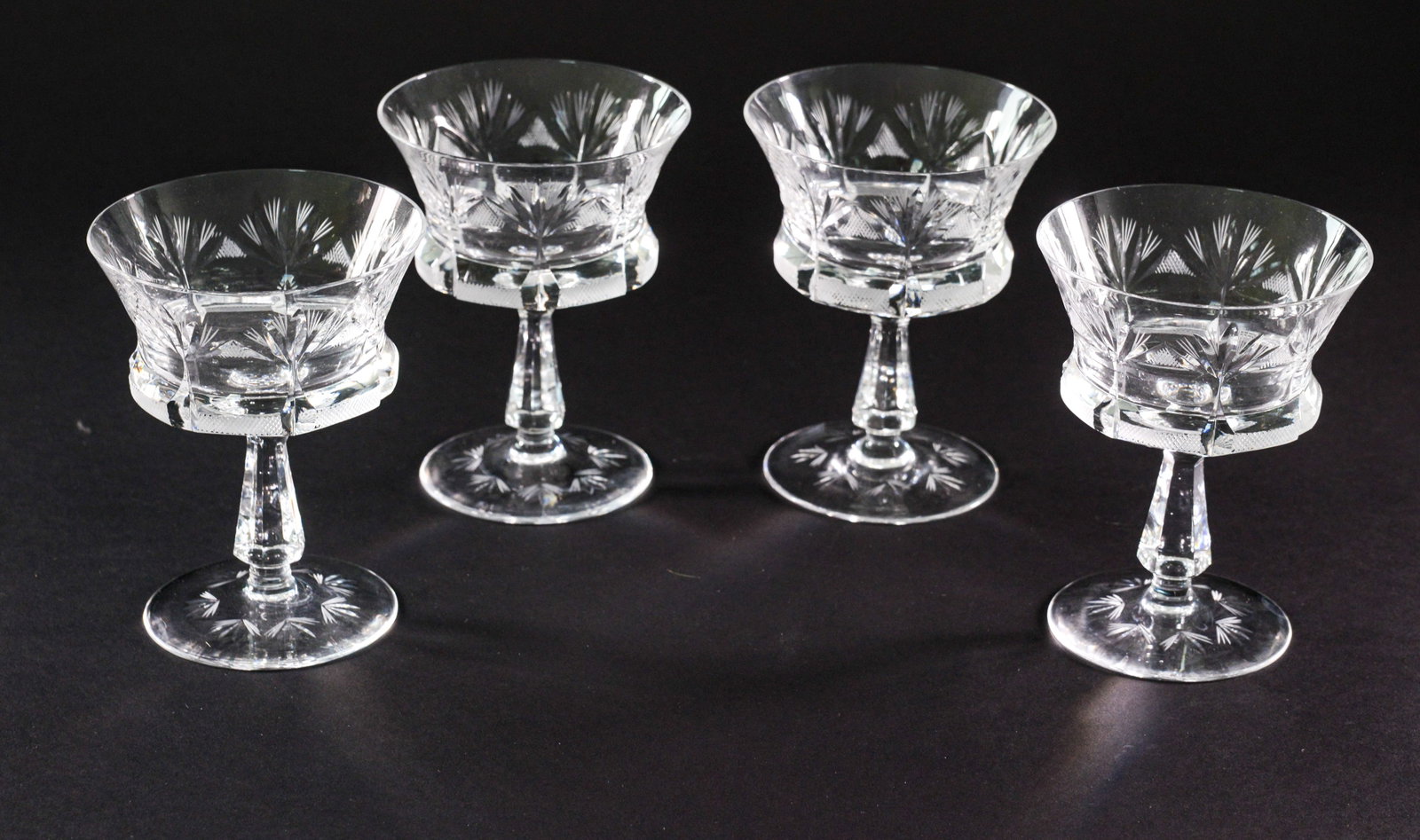 Four Cut Glass Goblets. - 2