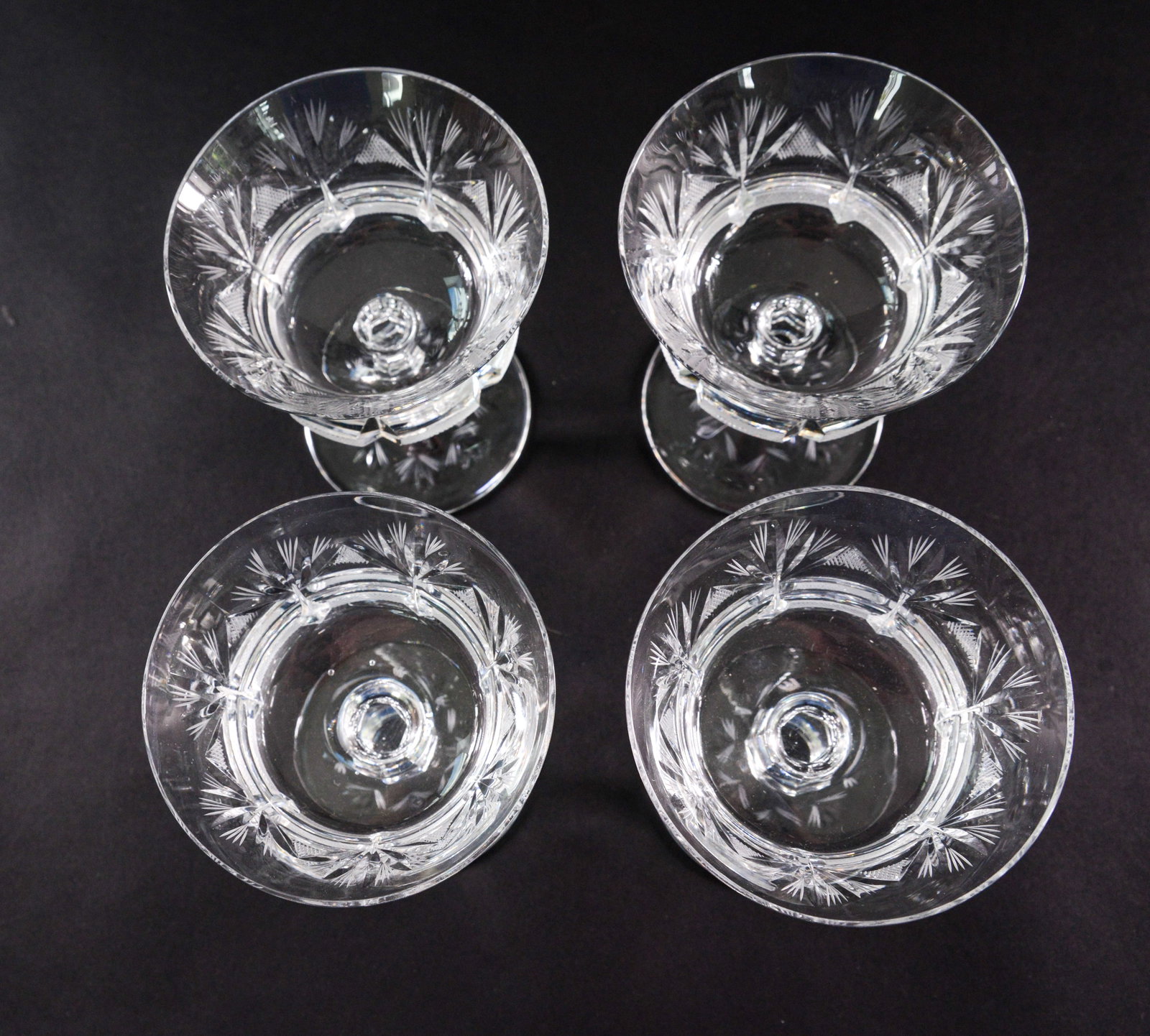 Four Cut Glass Goblets. - 3