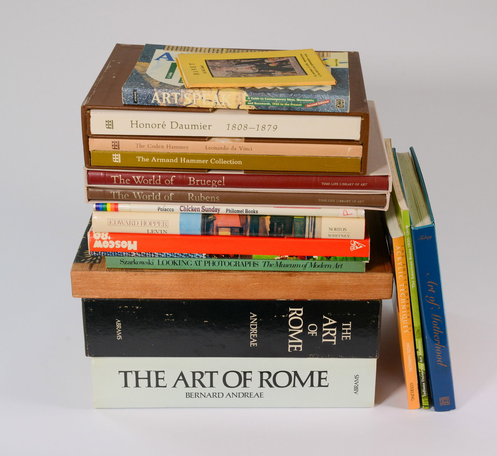 Collection of Art Books.: 16 total. This is Japan, in wooden box, with water damage.