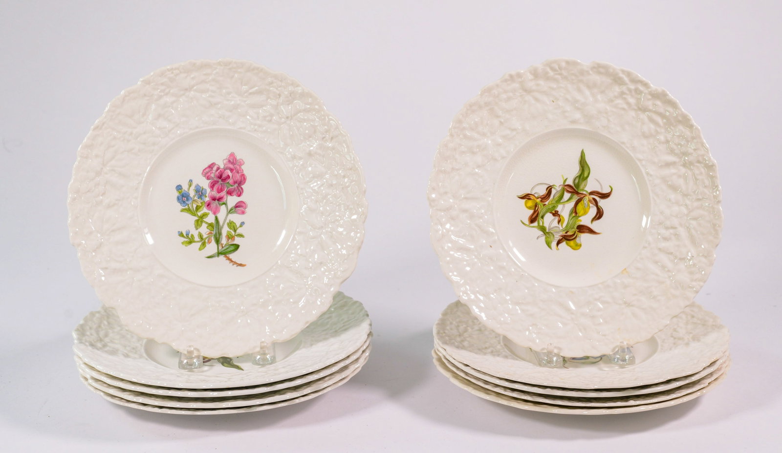 Ten Royal Cauldon Bristol Ironstone Floral Plates. (1 of 4)